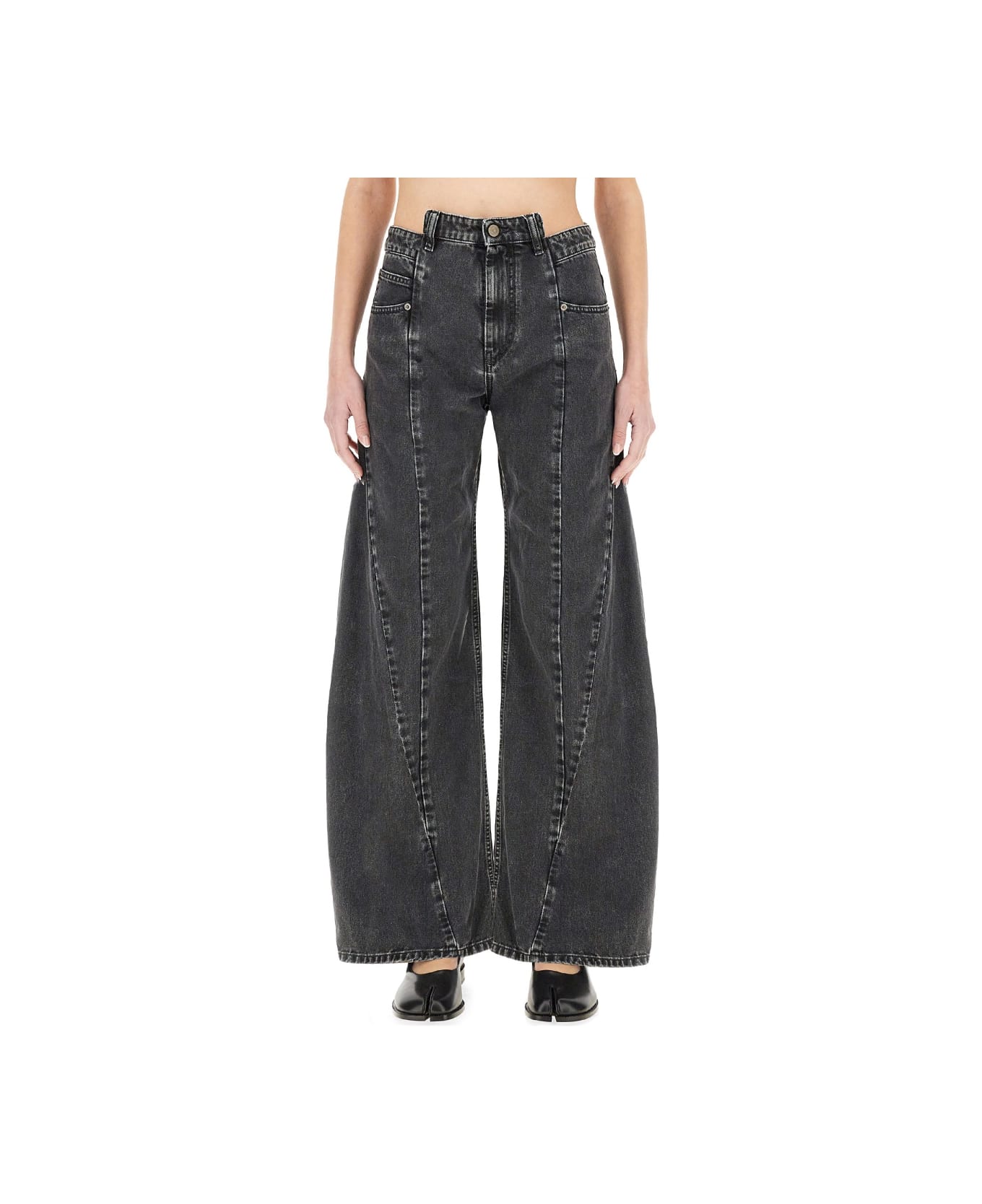 Maison Margiela "dècortiqué" Palazzo Jeans - BLACK