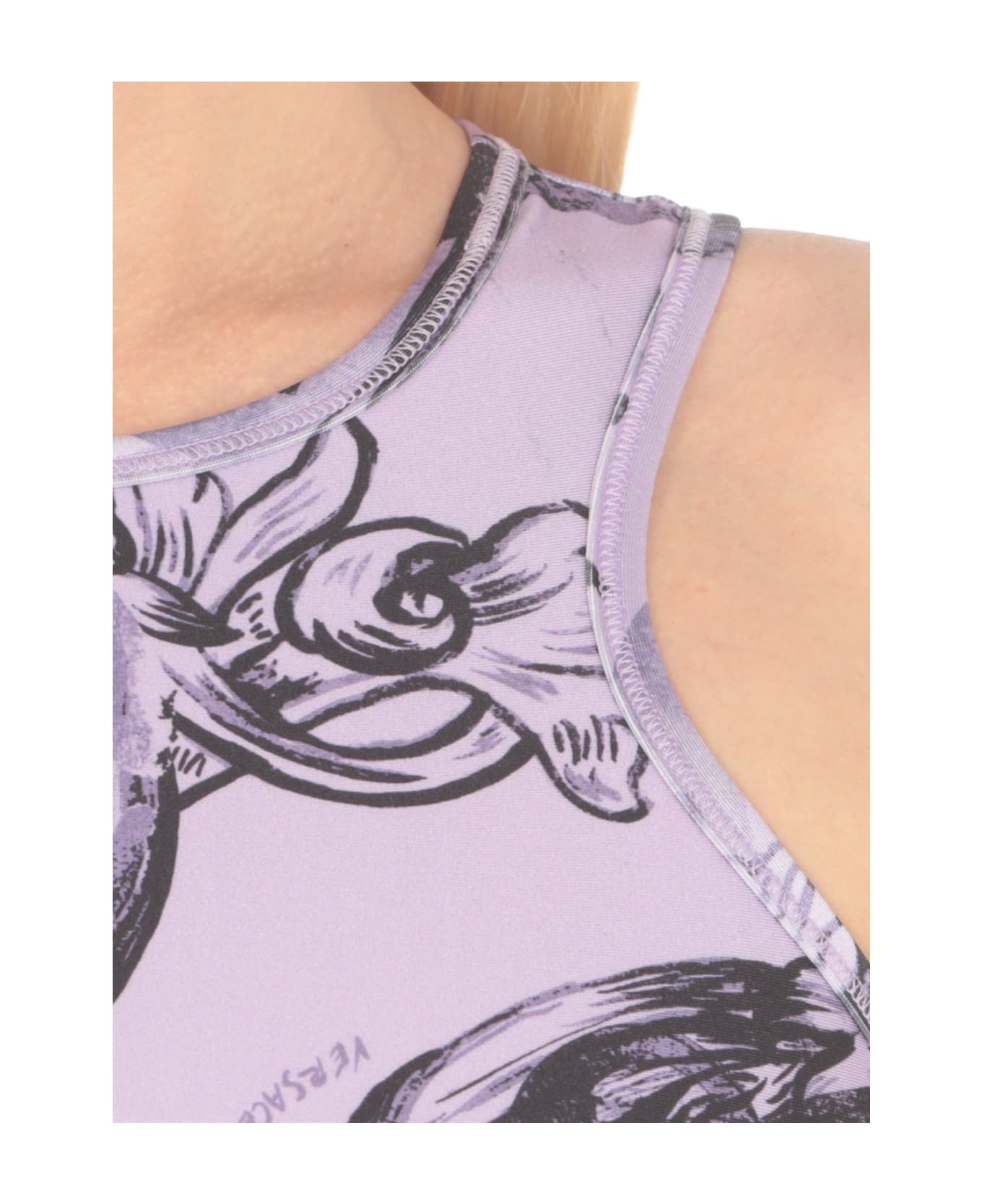 Versace Jeans Couture Watercolour Couture Top - Purple タンクトップ