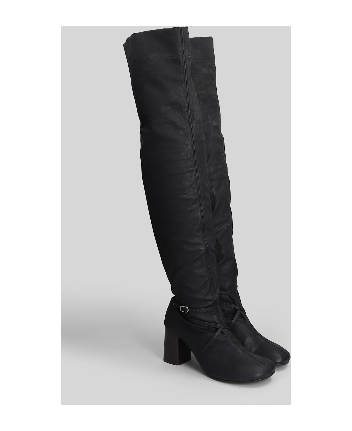 Lemaire High Heels Boots In Black Leather - black