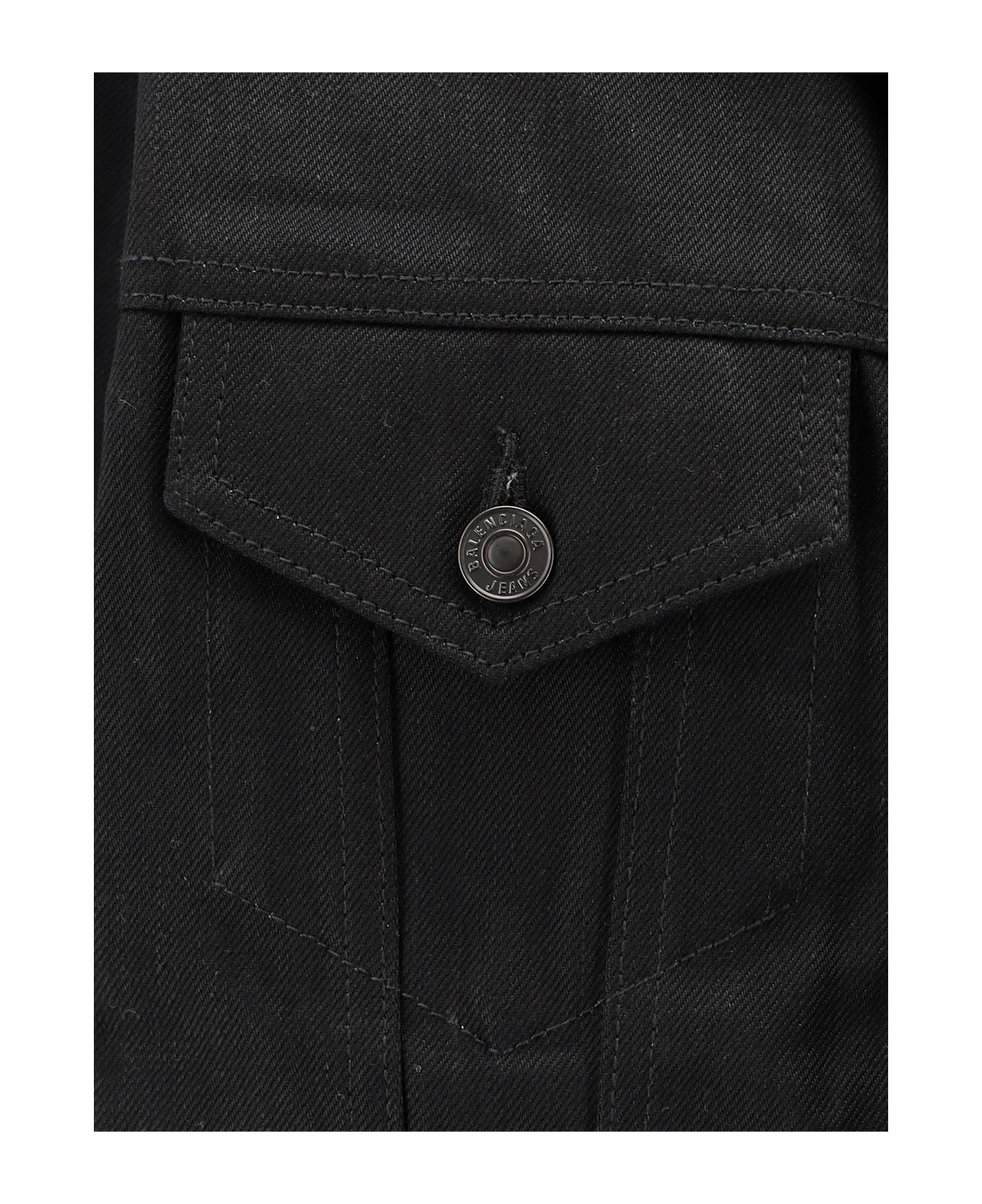 Balenciaga Standing Denim Jacket - Black