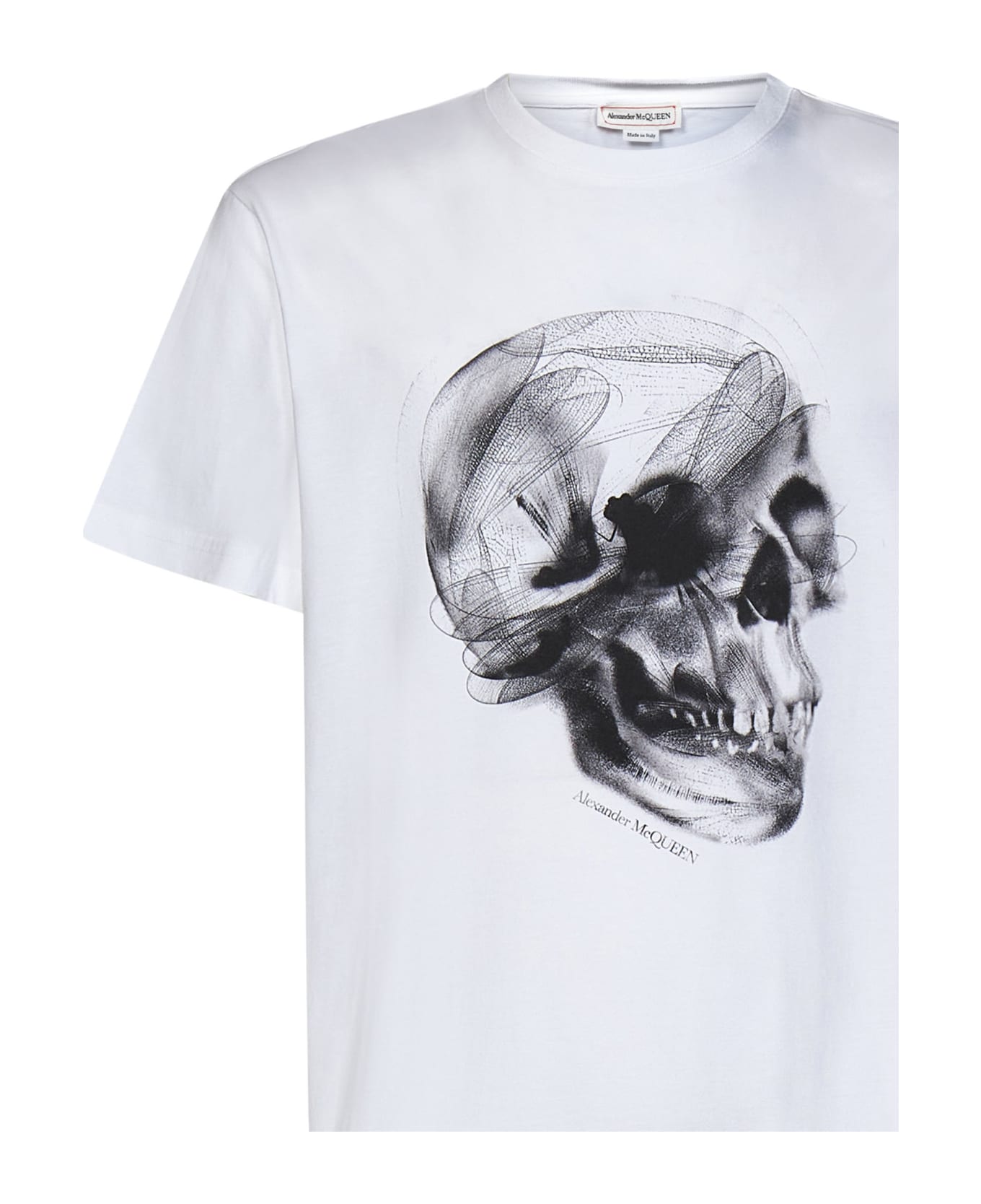 Alexander McQueen Dragonfly Skull T-shirt - White