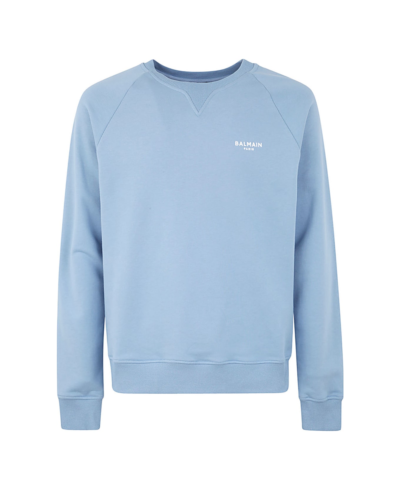 Balmain Flock Sweatshirt - Slf Bleu PÂle Naturel
