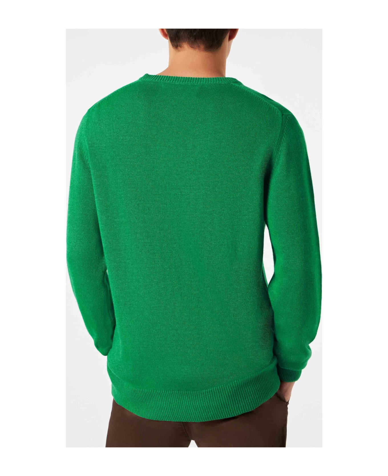 MC2 Saint Barth Man Green Sweater With Infedele Print - GREEN