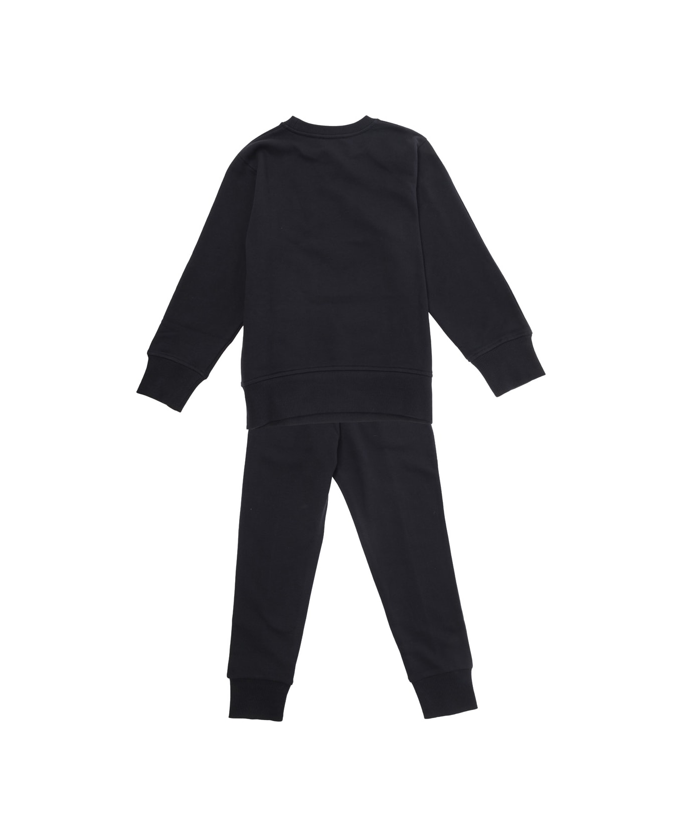 Emporio Armani Black Tracksuit With Logo Lettering Print In Cotton Boy - Blu