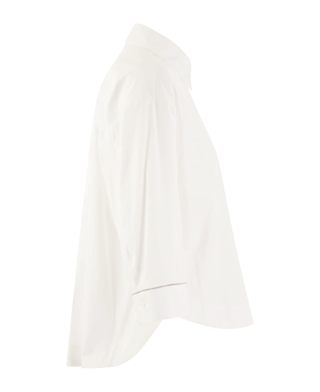 Peserico Plain Cotton Poplin Shirt - White