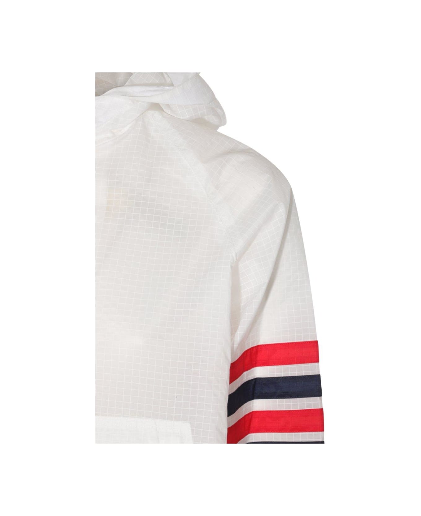 Thom Browne 4-bar Stripe Detailed Hooded Jacket - WHITE ジャケット