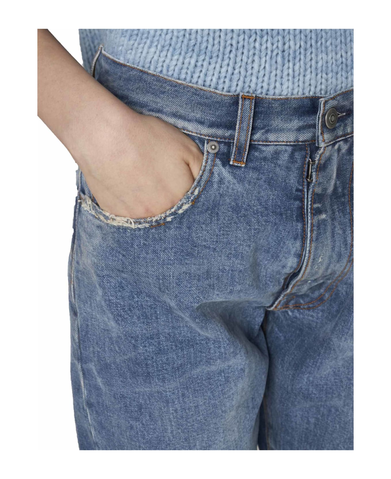 Maison Margiela Loose Jeans With Straight Cut - Denim