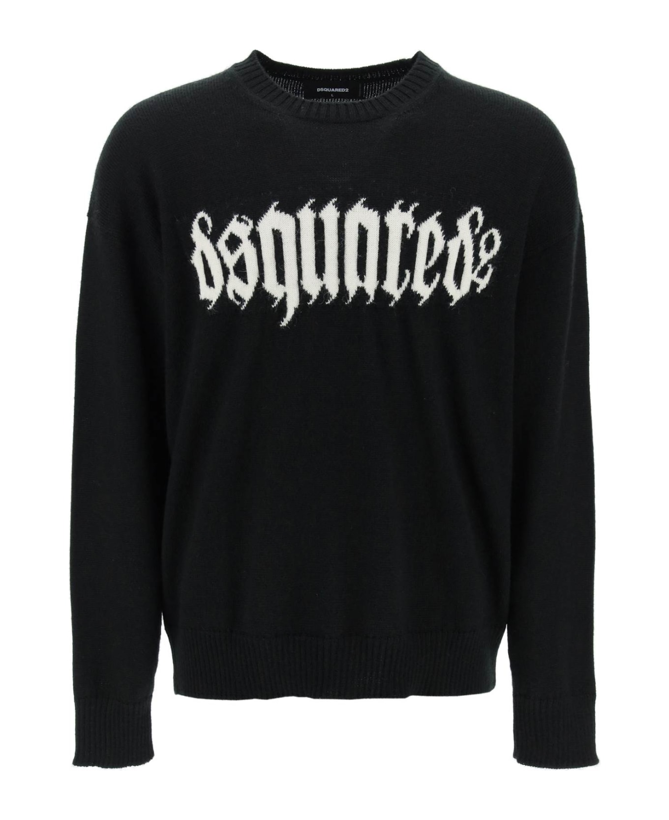 Dsquared2 Gothic Logo Sweater - BLACK WHITE (Black)
