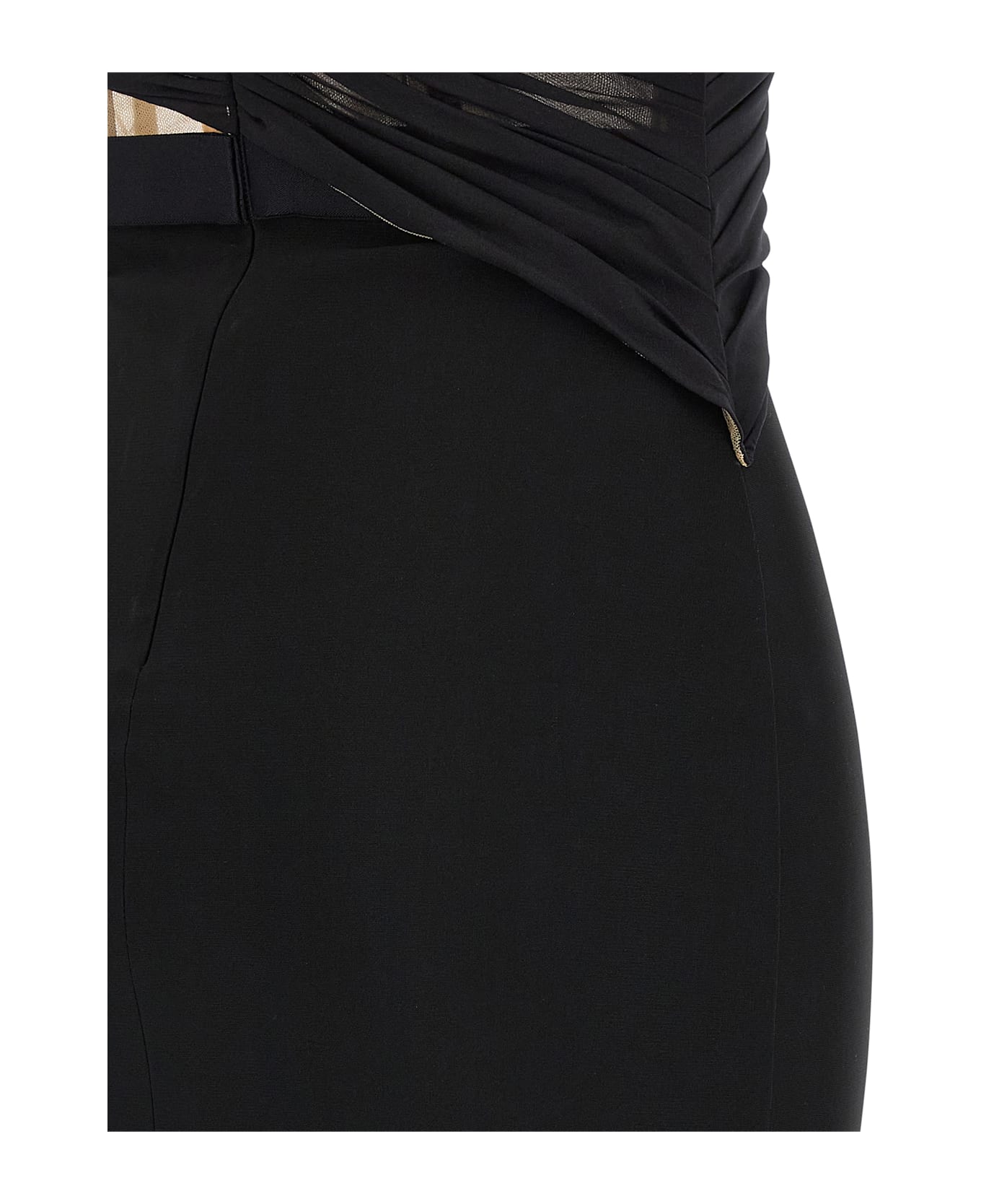 Nensi Dojaka 'corsetted Draped Maxi' Dress - Black  