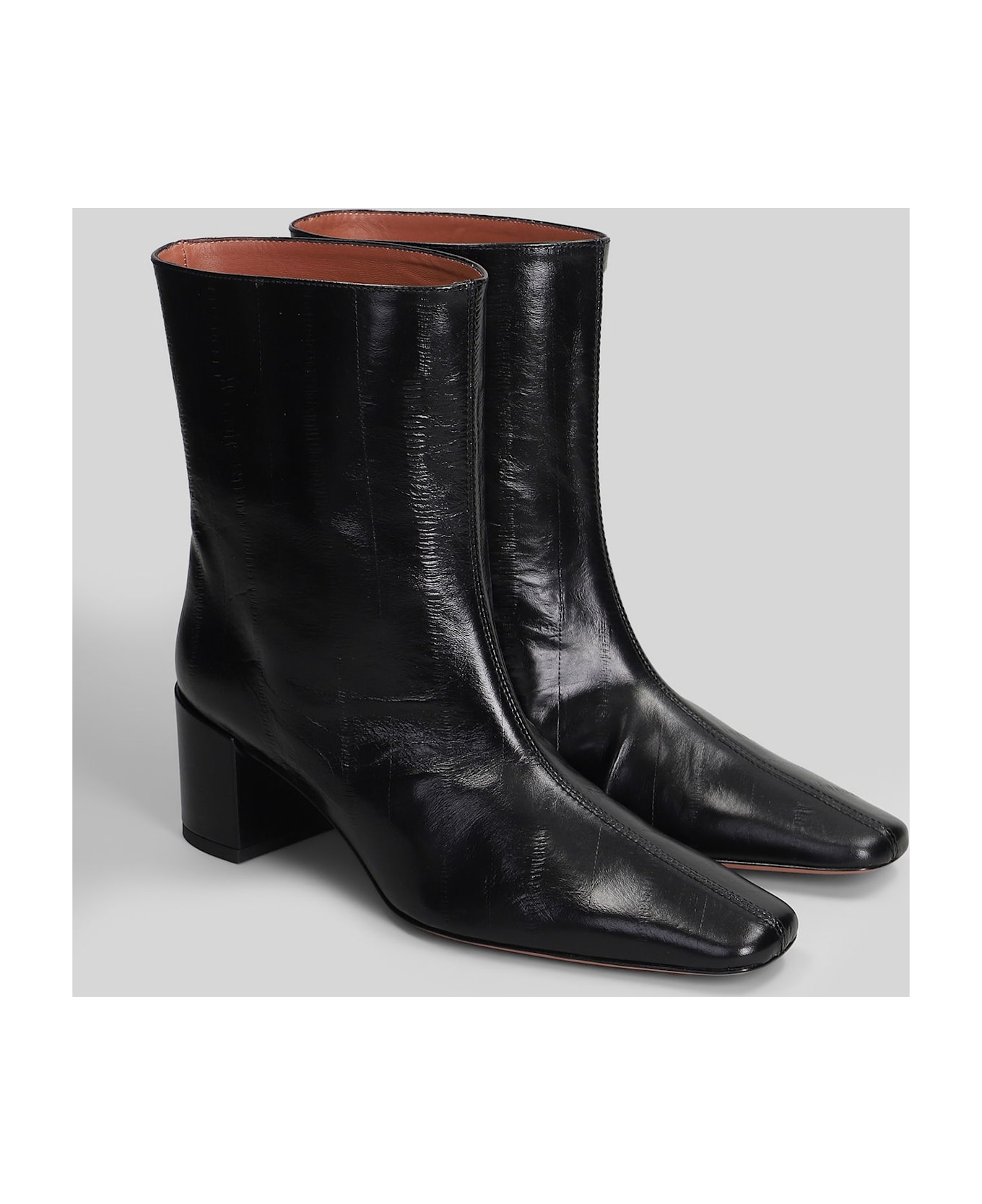 Aldo Castagna Sandy High Heels Ankle Boots In Black Leather - black