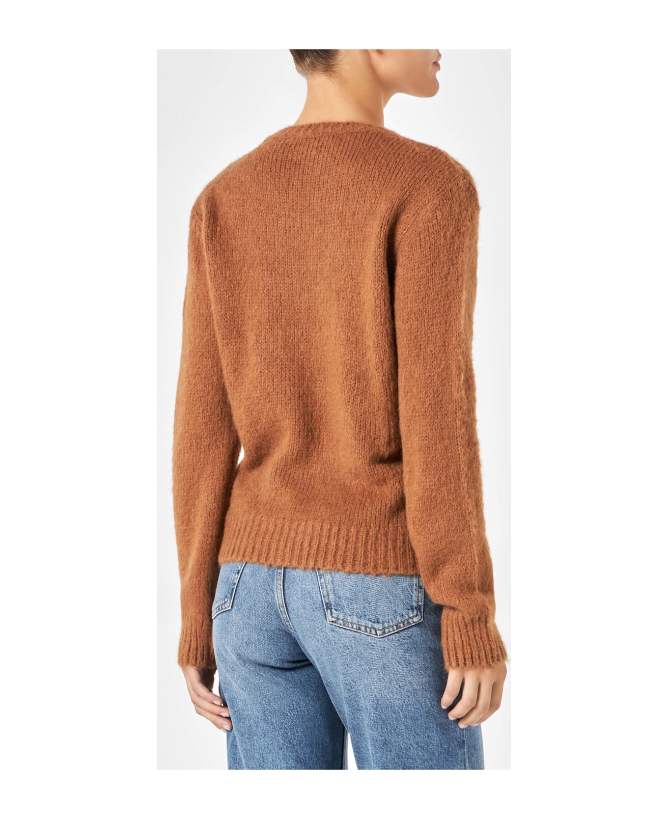 MC2 Saint Barth Woman Brown Brushed Sweater With Embroidery