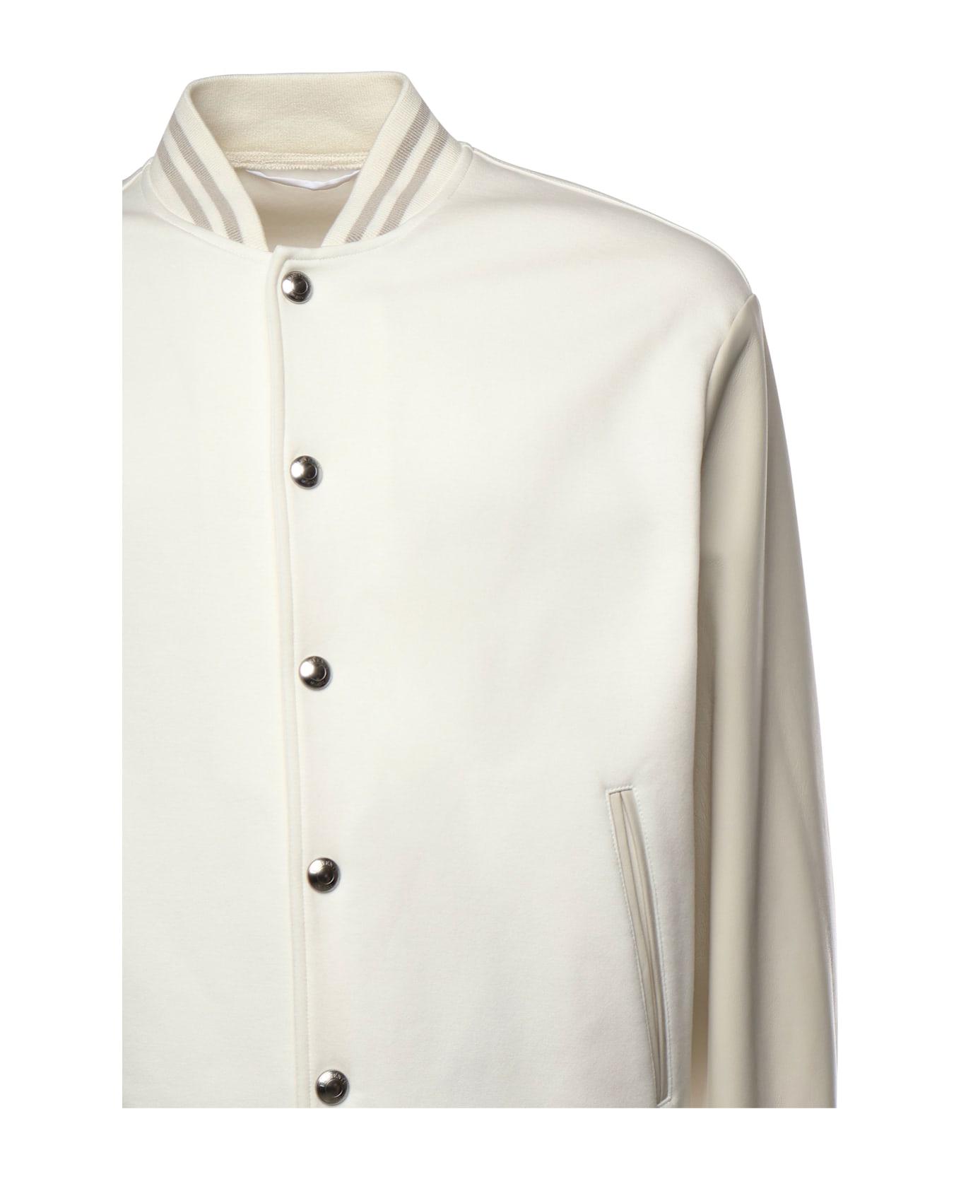 Eleventy Wool Bomber Jacket - SAND, white