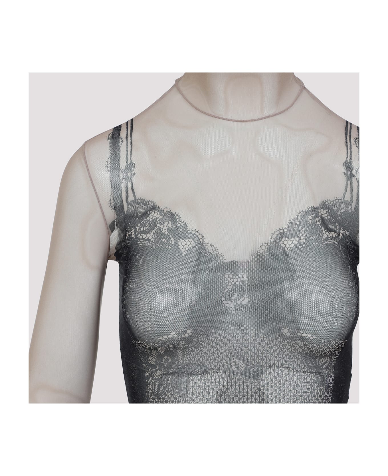 Balenciaga Trompe Oeil Lingerie Top - Black Light Beige