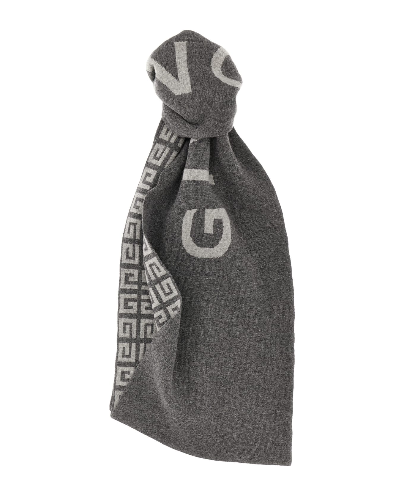 Givenchy 4g And Logo Wool And Cashmere Scarf - Gray
