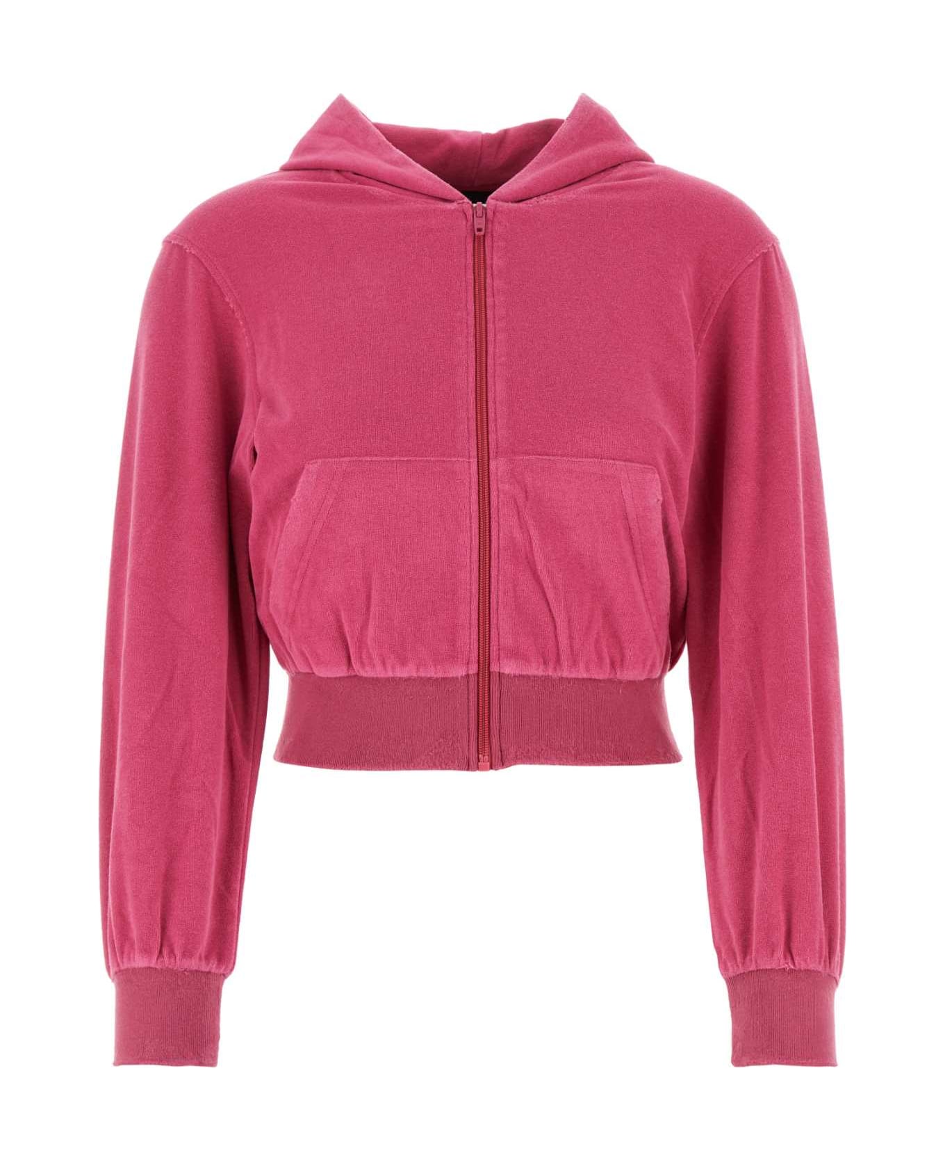 Balenciaga Pink Chenille Sweatshirt - DARKPINK