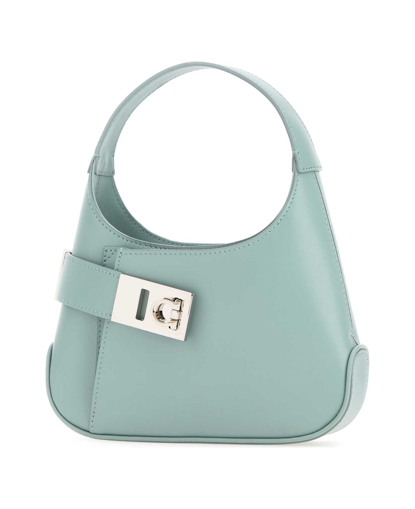 Ferragamo Powder Blue Leather Hobo Mini Handbag - LUCKYCHARMELUCKYCHARME トートバッグ