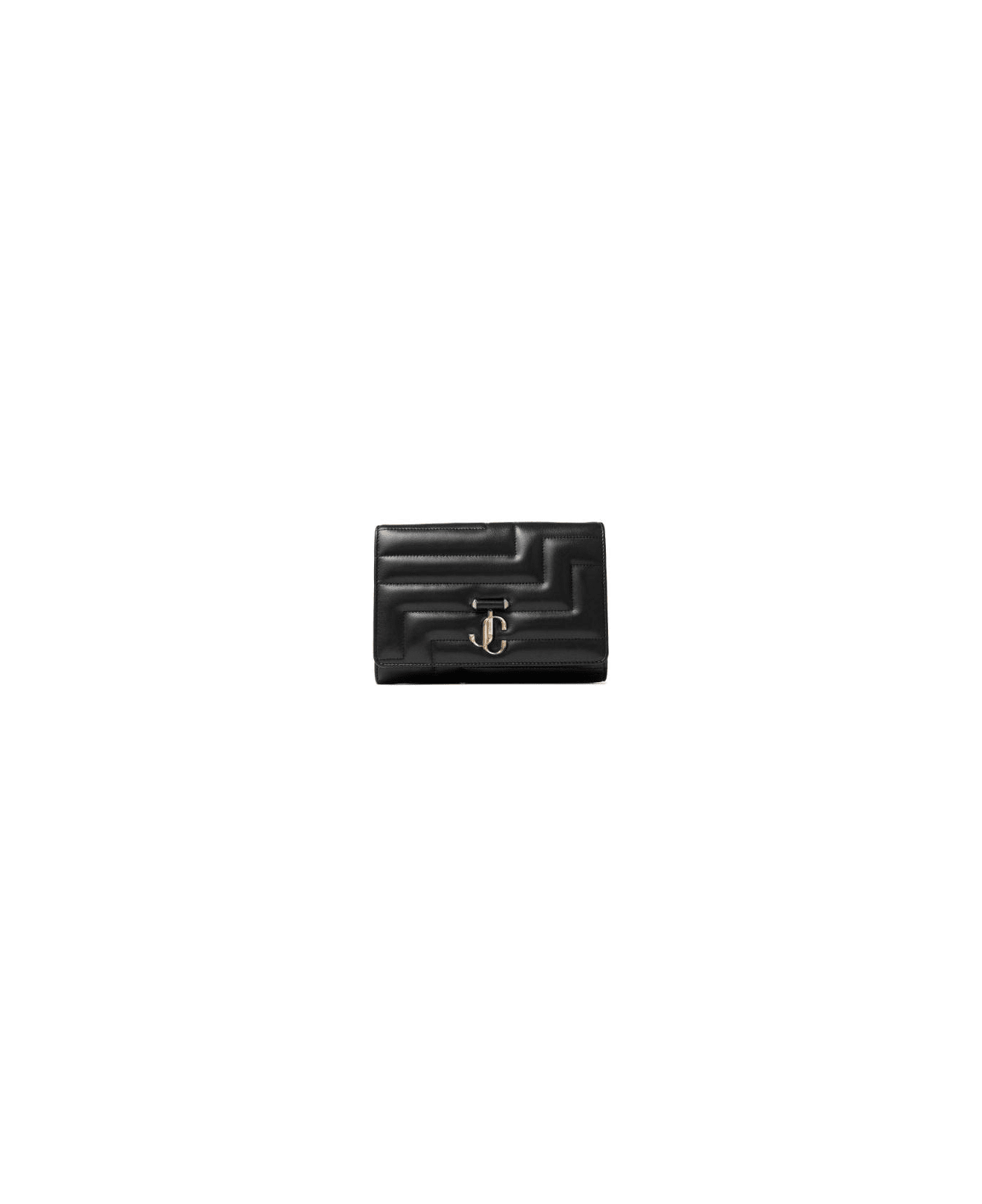Jimmy Choo Logo Plaque Chained Shoulder Bag - NERO クラッチバッグ