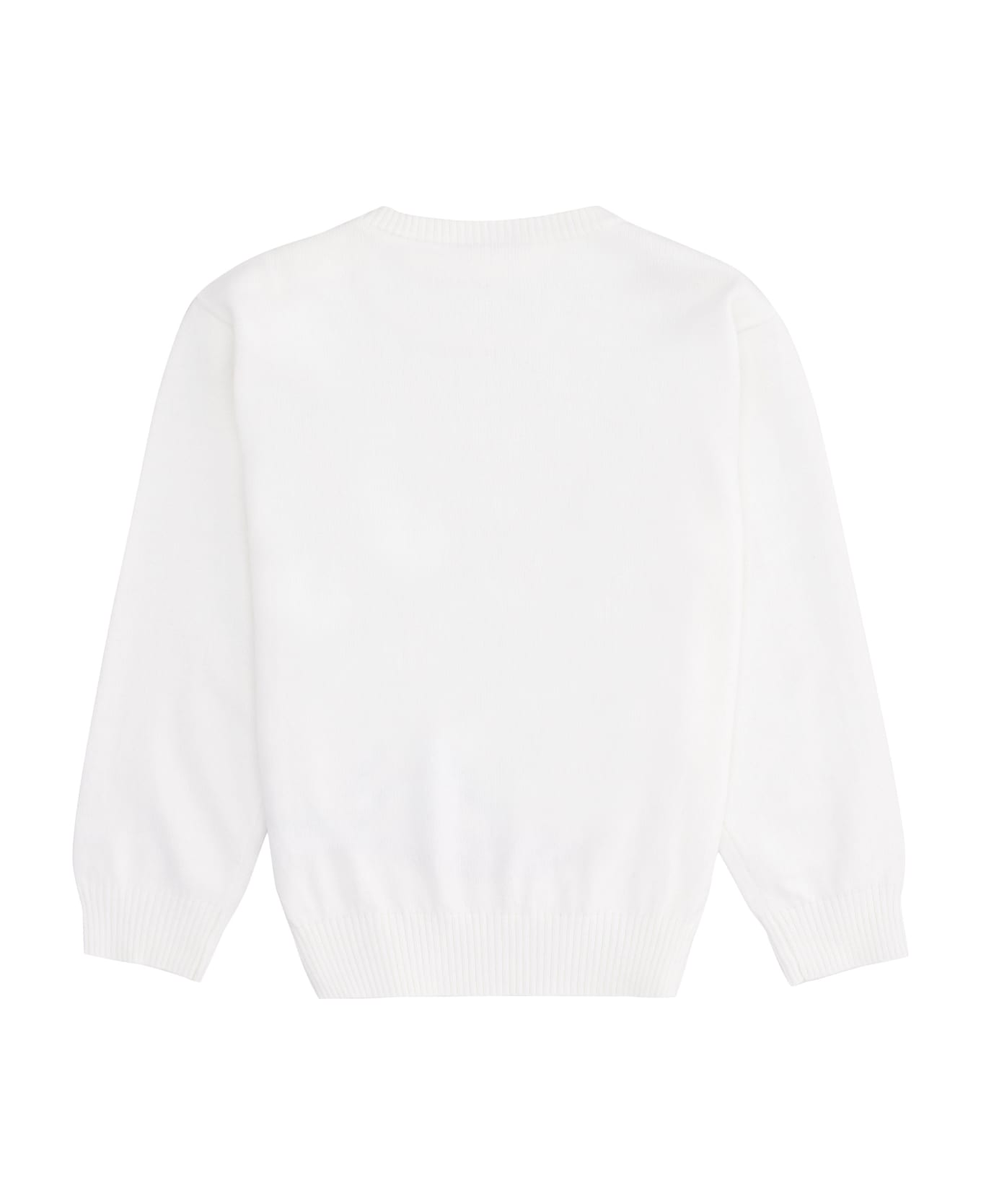 Moschino Crew-neck Cotton Blend Sweater - panna