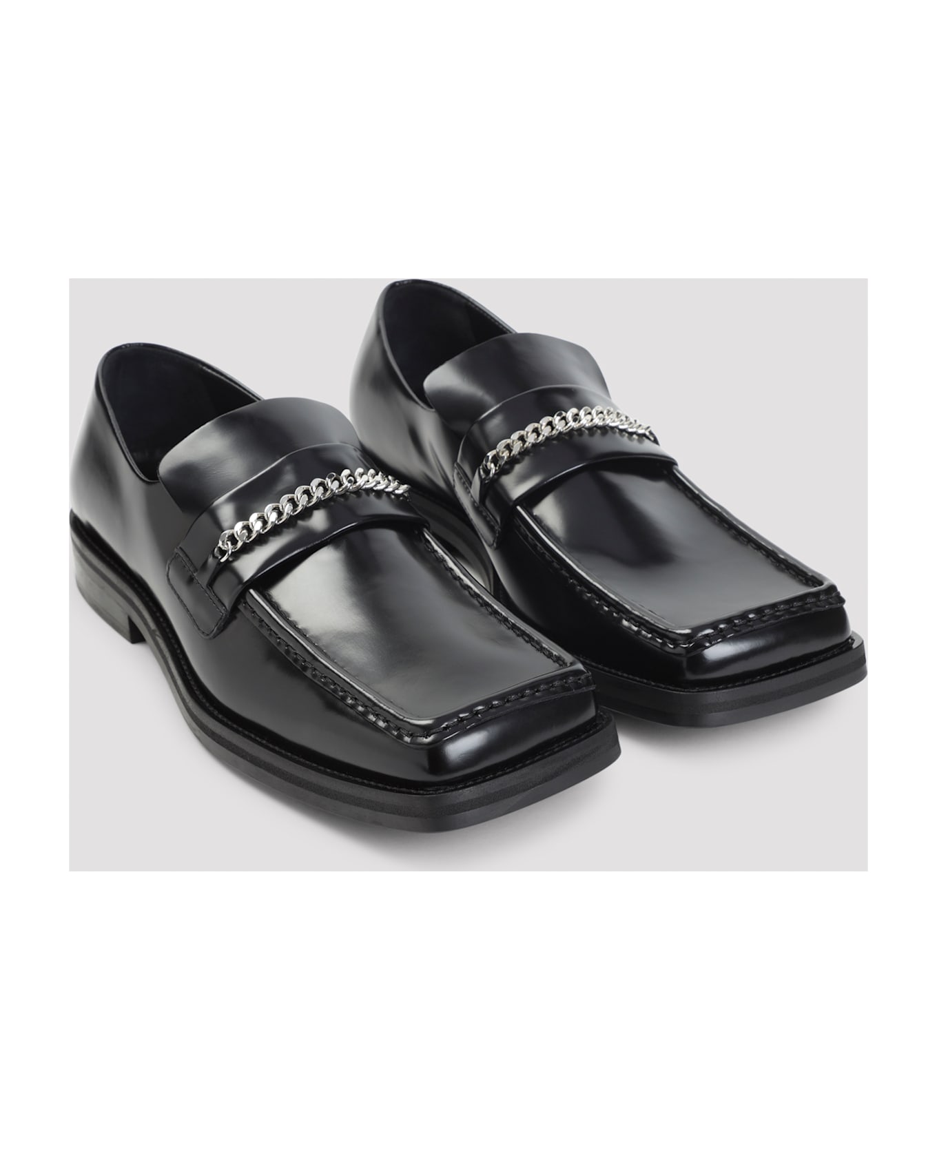 Martine Rose Square Toe Loafers - BLACK