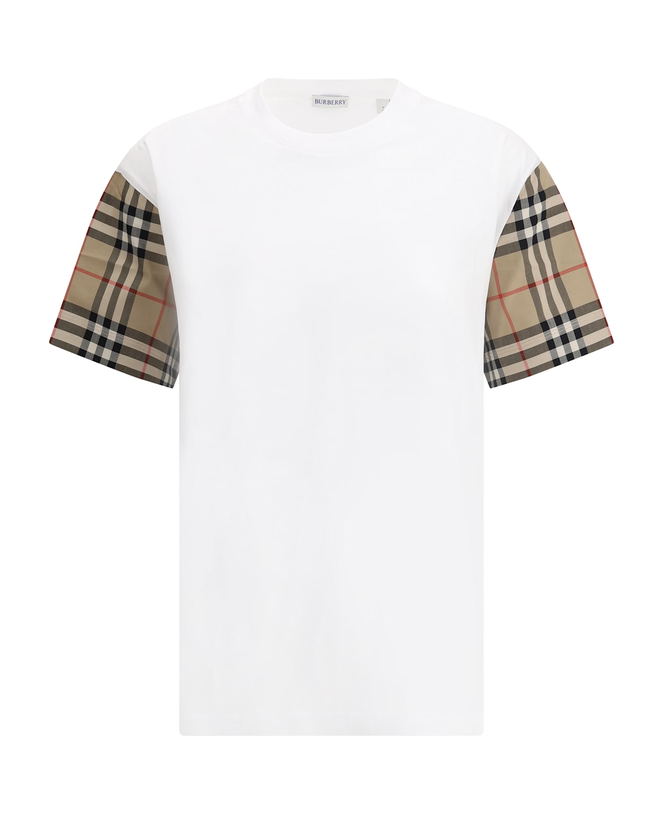Burberry Check Archive Sleeve T-shirt - WHITE