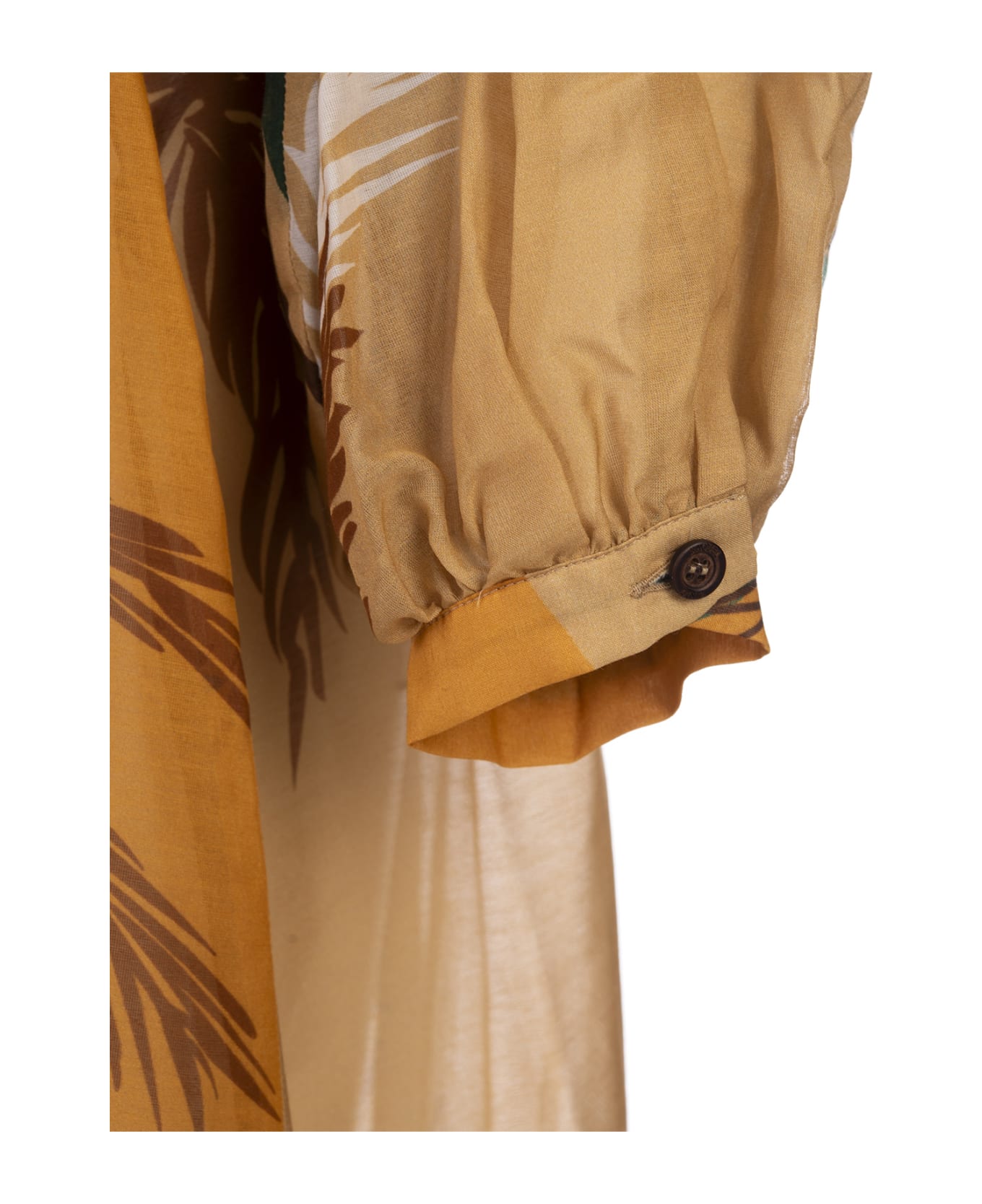 Raquel Diniz Marla Long Robe In Sand Palms - Brown
