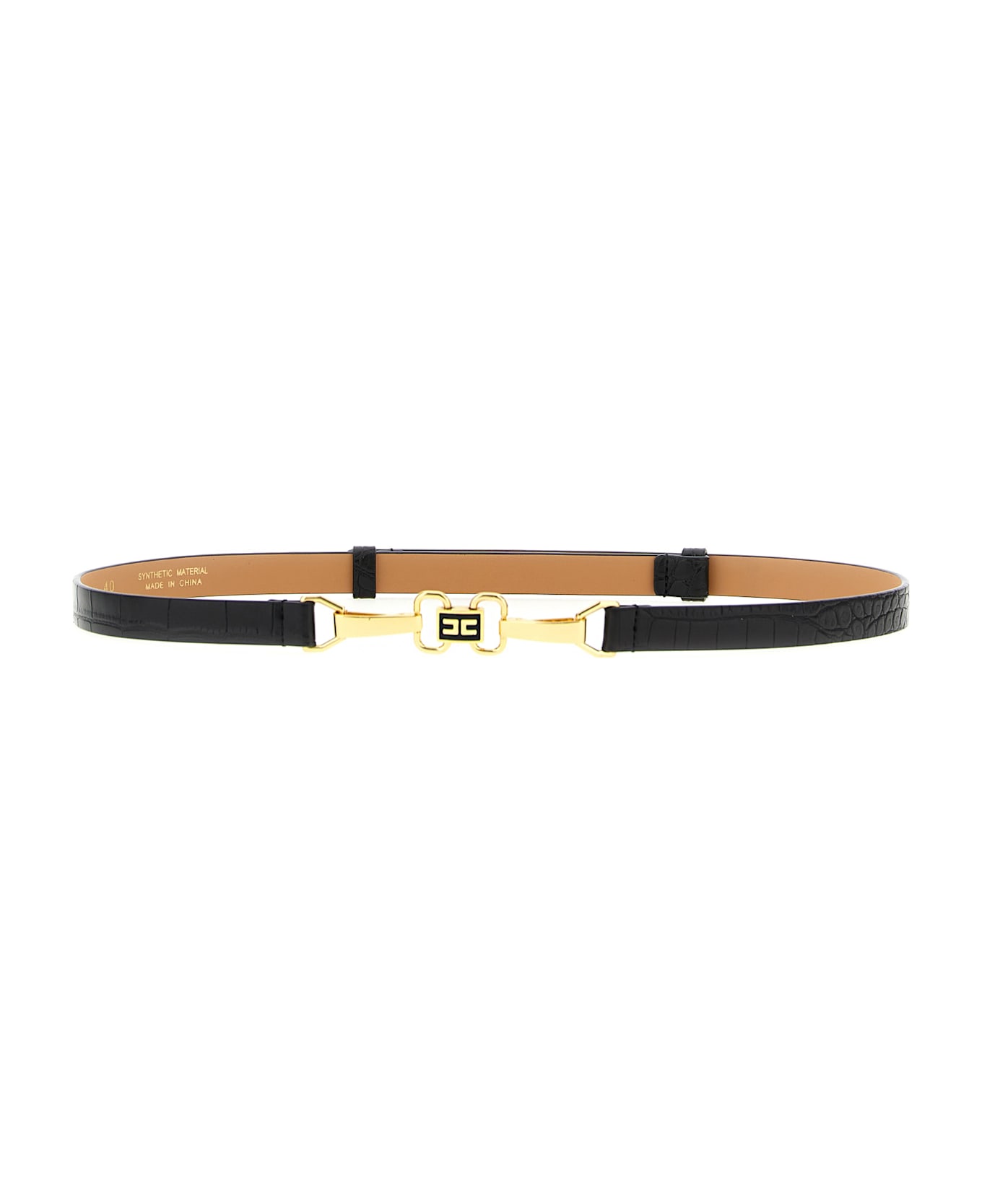 Elisabetta Franchi Logo Buckle Belt - Black  