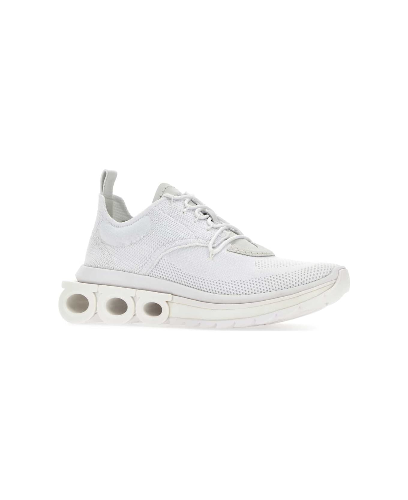 Ferragamo White Tech Knit Nima Sneakers - BIANCO