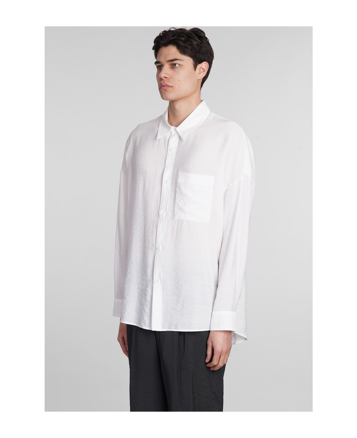 Attachment Shirt In White Nylon - white