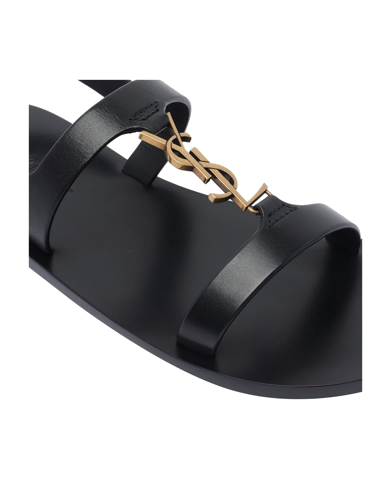 Saint Laurent Cassandre Sandals - Black