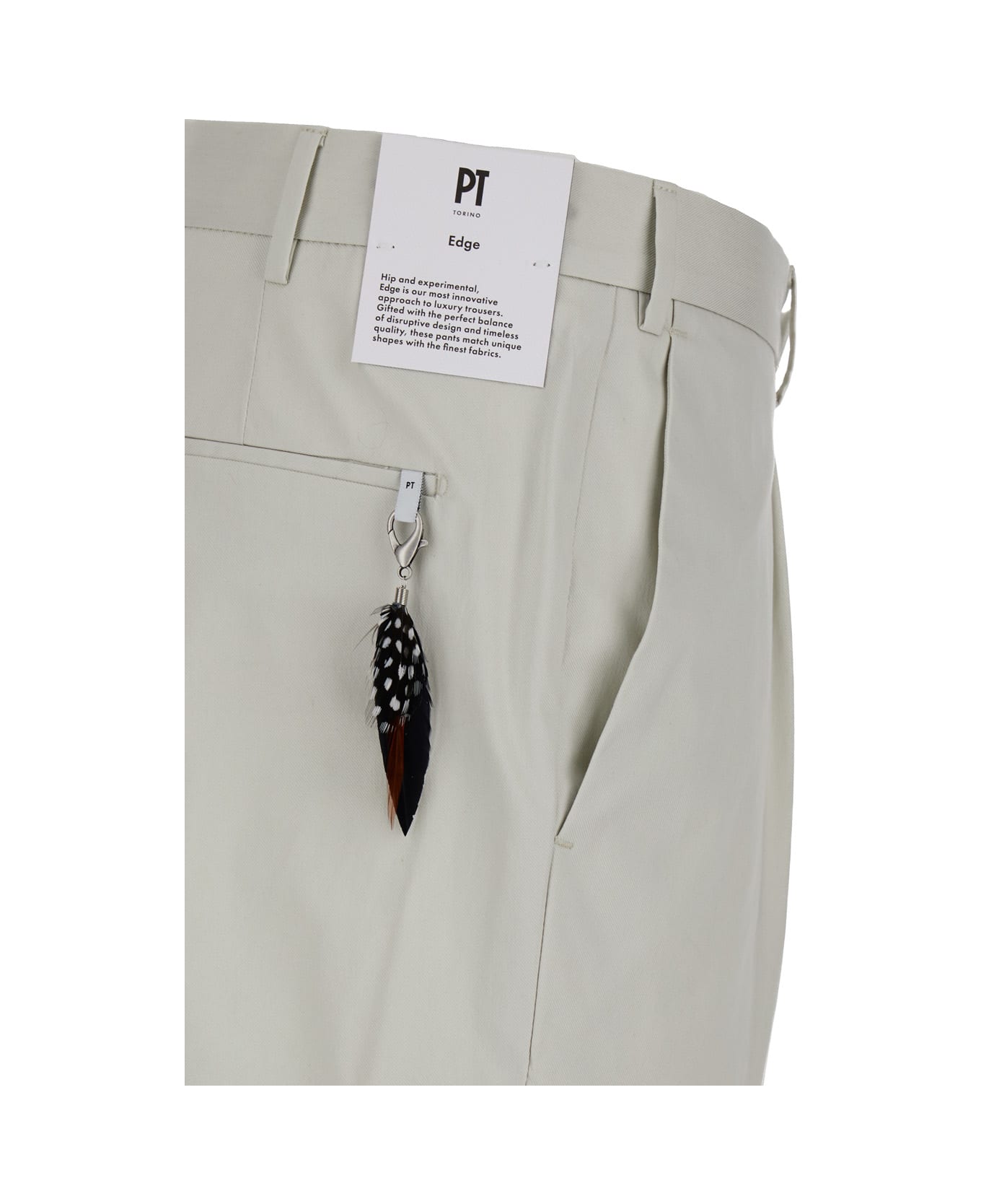 PT Torino White Dieci Slim Fit Trousers In Cotton Blend Man - White