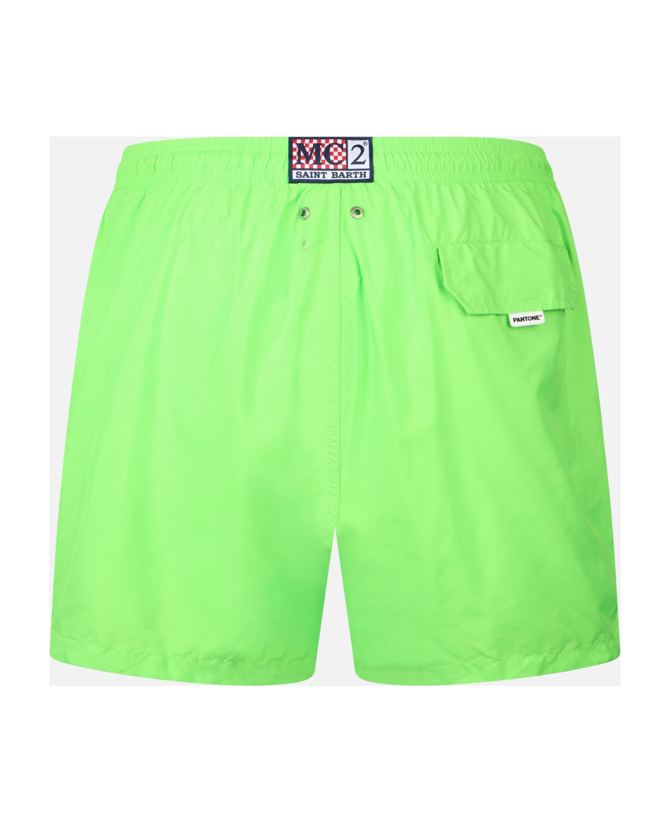 MC2 Saint Barth Man Lightweight Fabric Fluo Green Swim Shorts Lighting Pantone | Pantone® Special Edition - FLUO