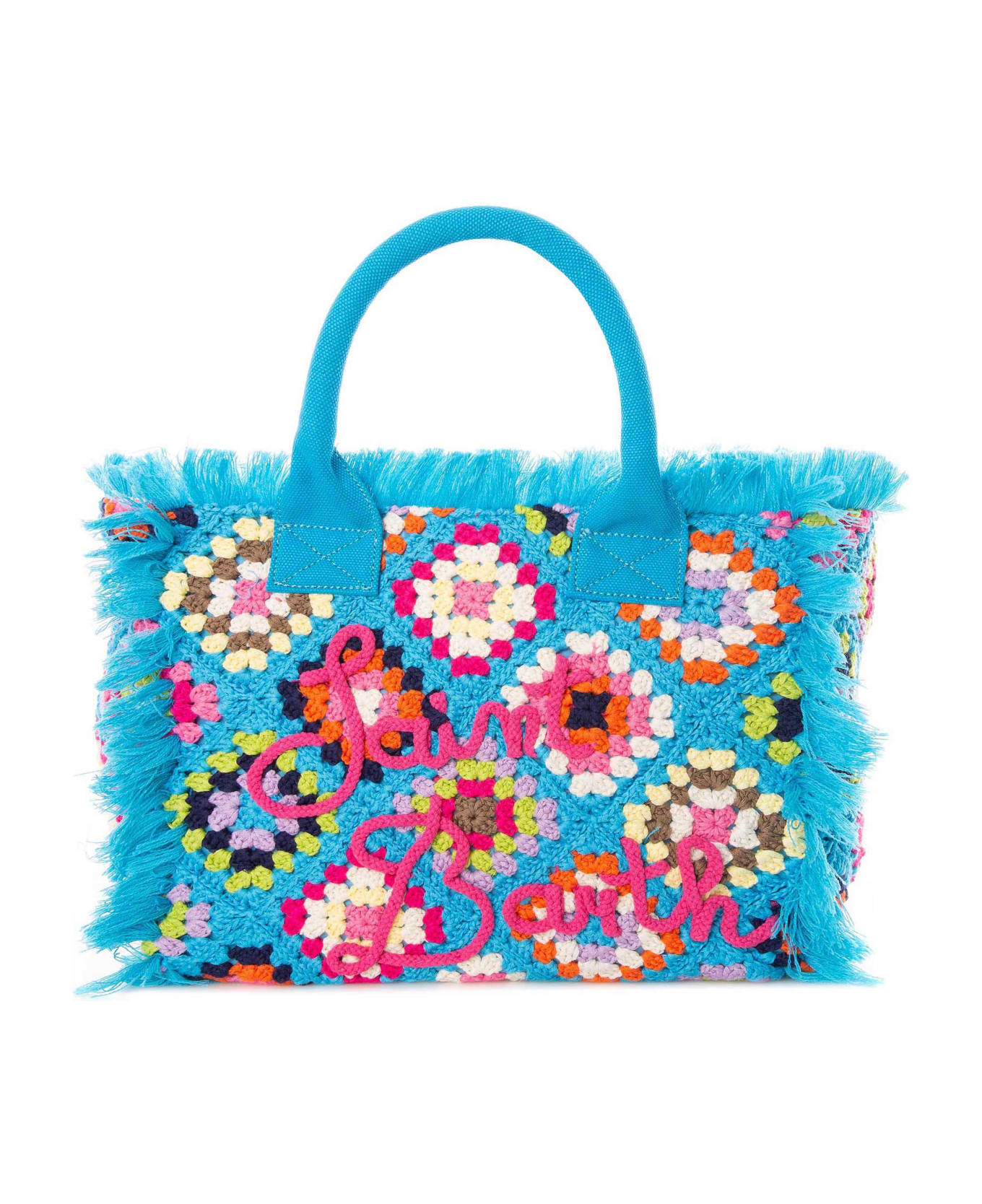MC2 Saint Barth Vanity Crochet Shoulder Bag With Pattern - BLUE トートバッグ