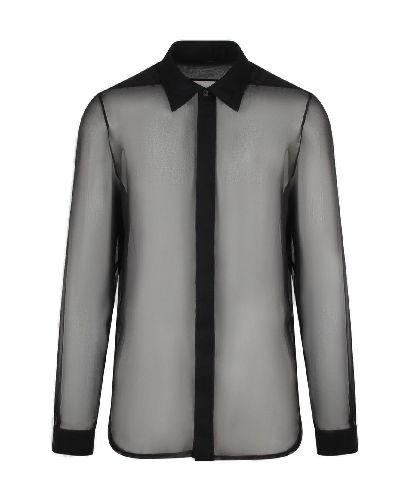 Rick Owens Long-sleeved Sheer Shirt - BLACK シャツ