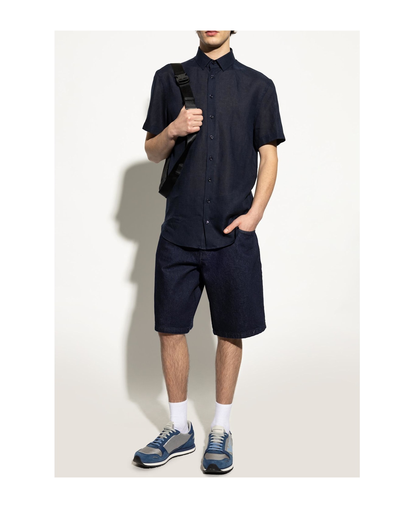 Emporio Armani Sneakers With Logo - Blue