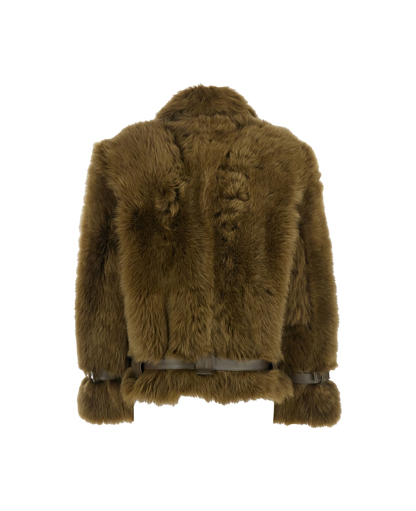 Tom Ford Brown Jacket With Adjustable Belt On The Waist In Fur Woman - Brown