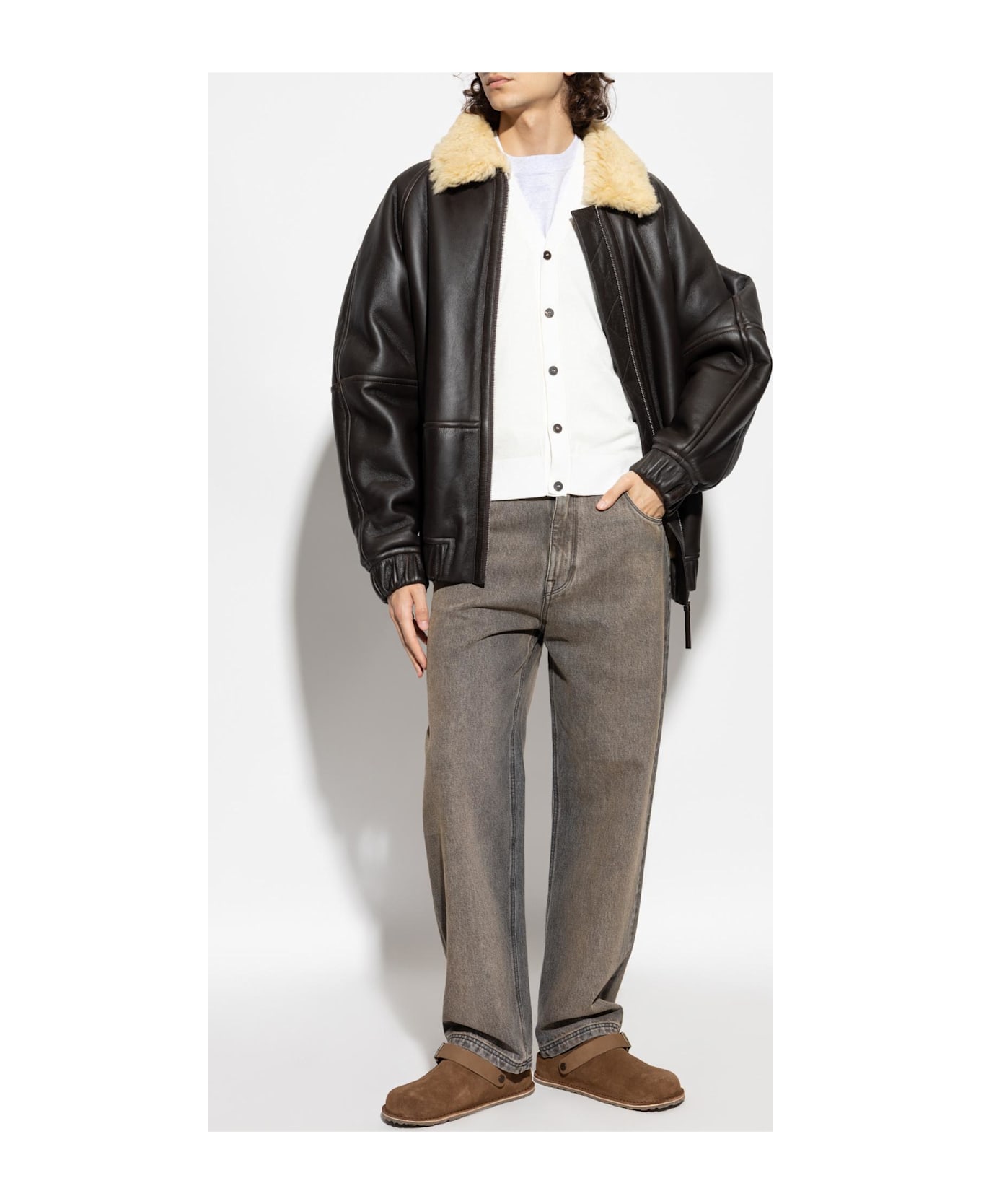 Jacquemus Shearling Coat 
le Bombardier
 - BROWN/NEUTRALS
