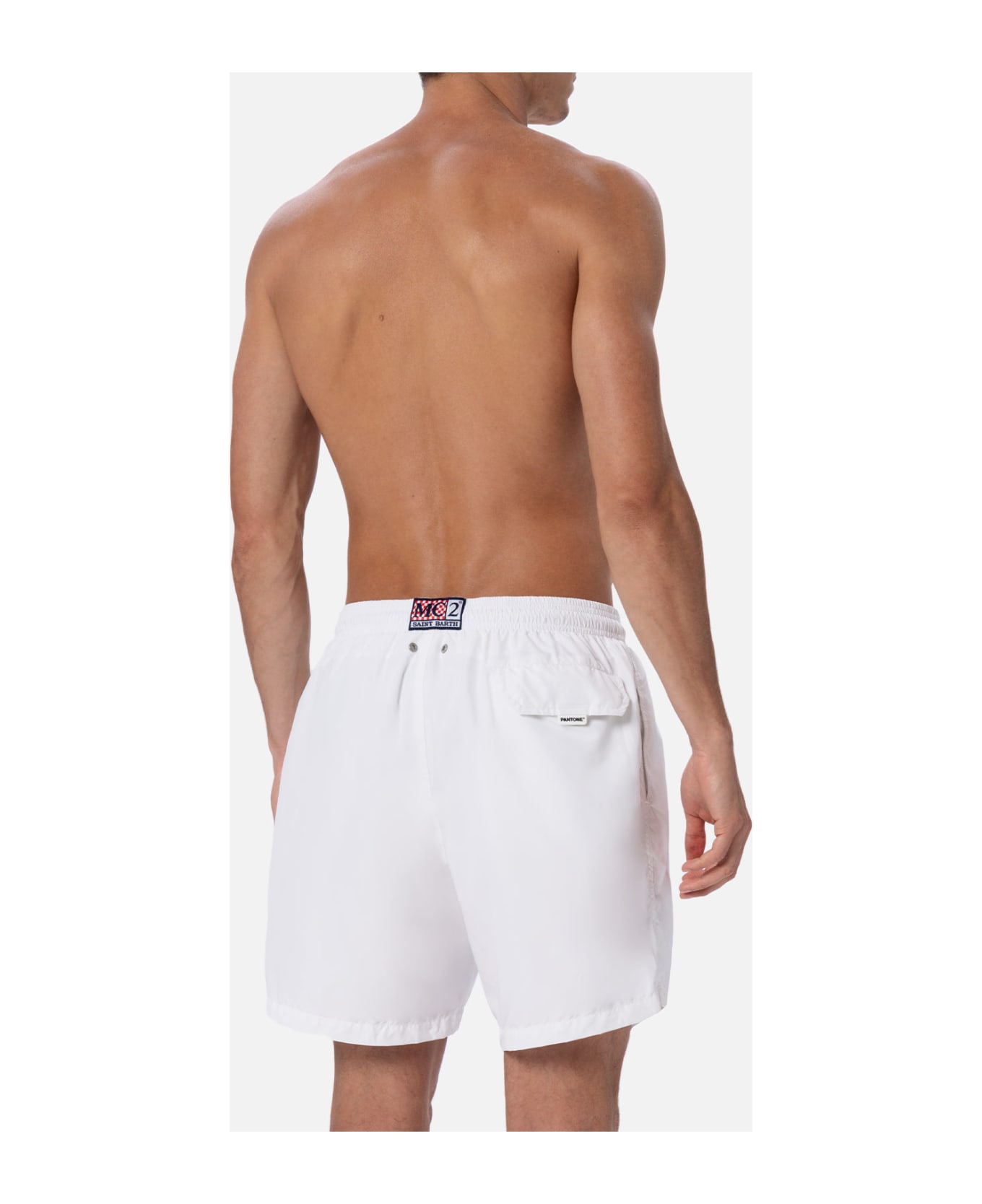 MC2 Saint Barth Man Lightweight Fabric White Swim Shorts Lighting Pantone | Pantone® Special Edition - WHITE
