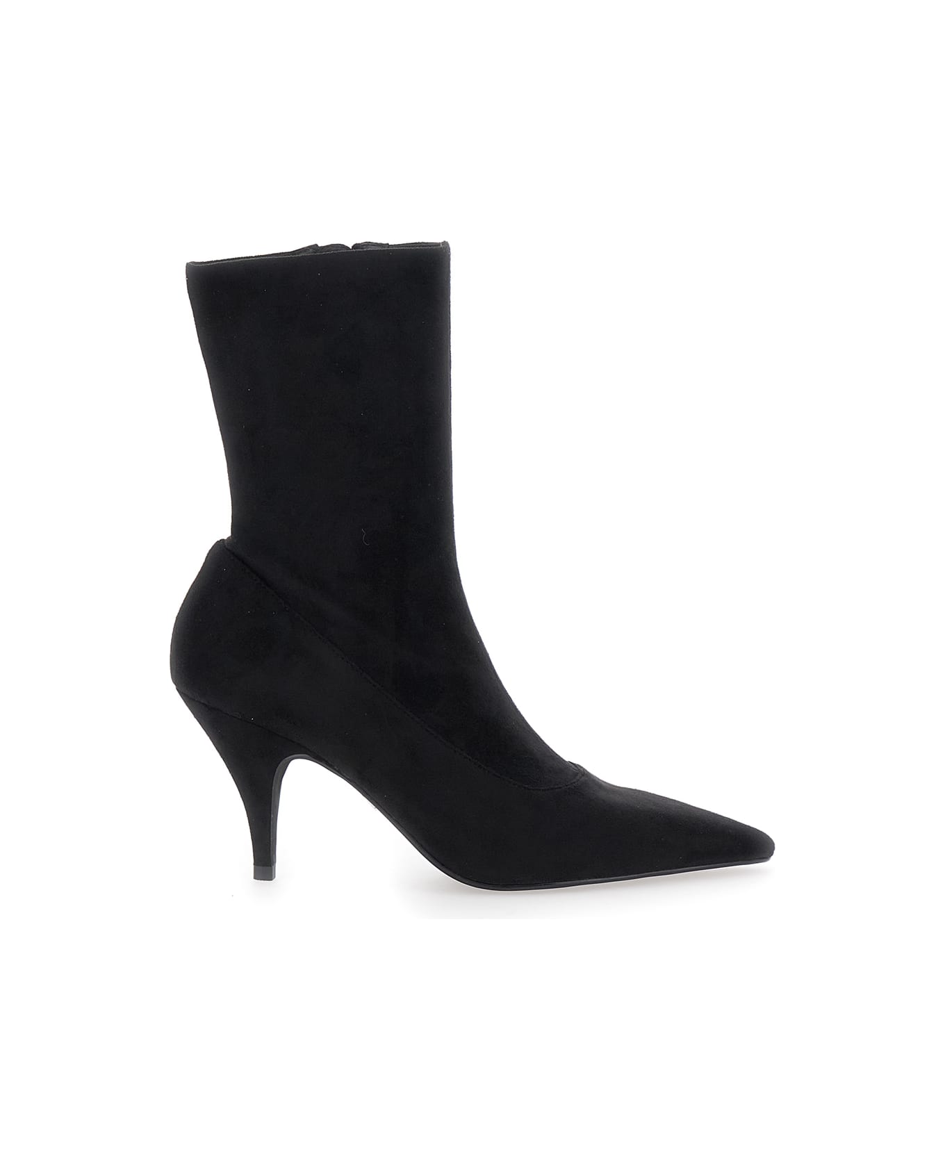 Jeffrey Campbell Black Ankle Boots With Pointed Toe In Leather Woman - Black