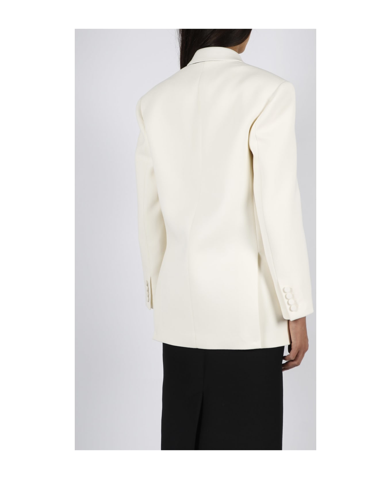 Valentino Garavani Suit Jacket In Virgin Wool - White