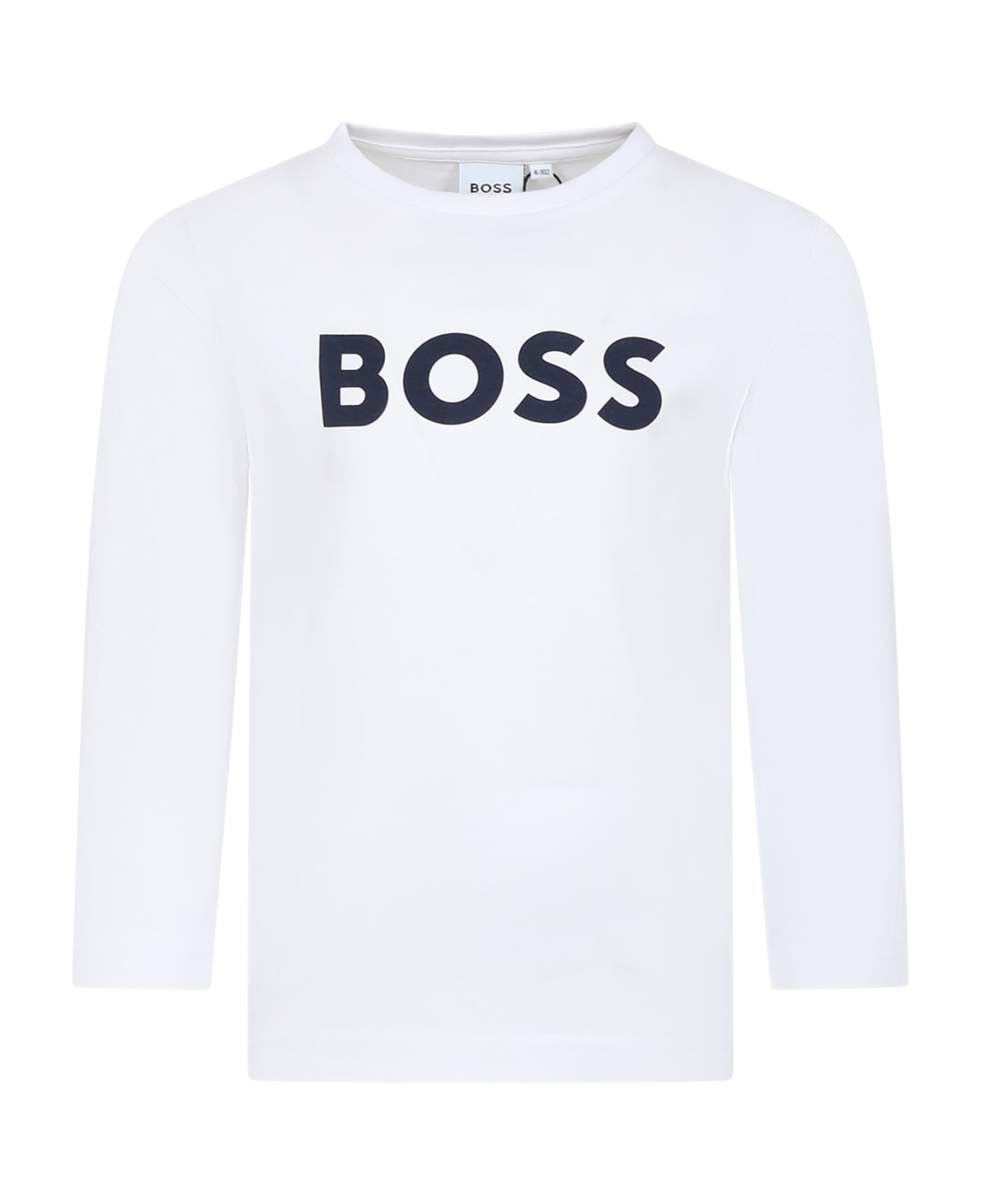 Hugo Boss White T-shirt For Boy With Logo - White