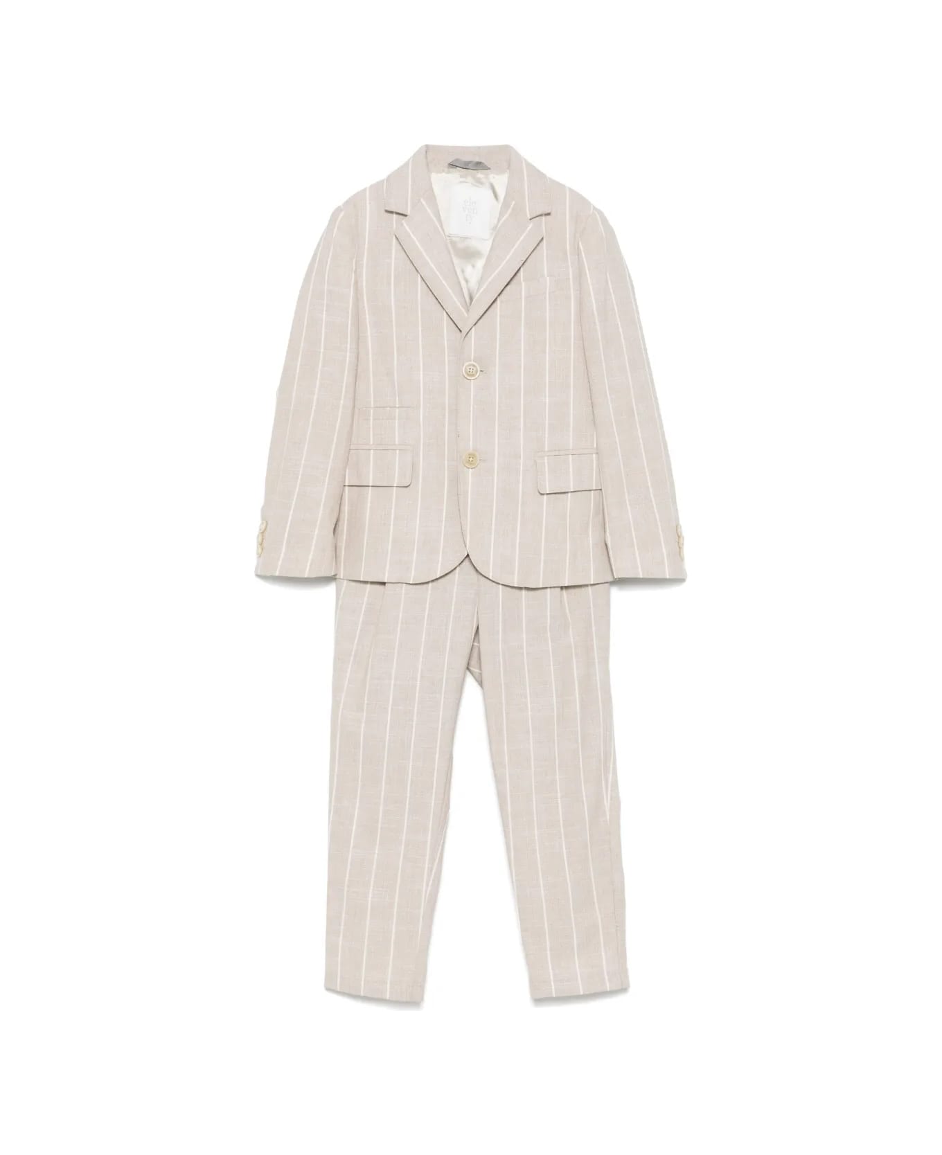 Eleventy Completo A Righe - Beige