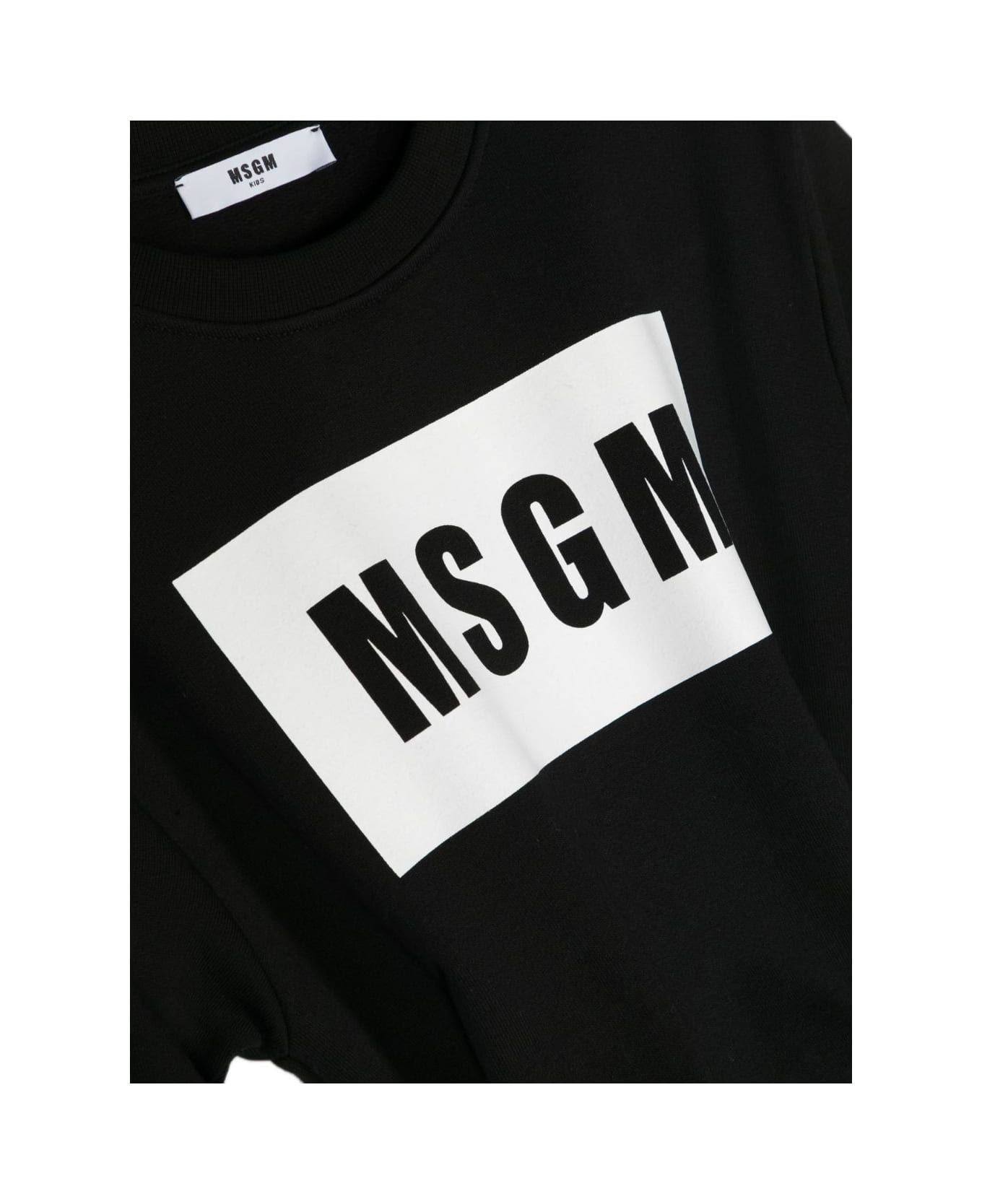MSGM Felpa Con Logo - BLACK