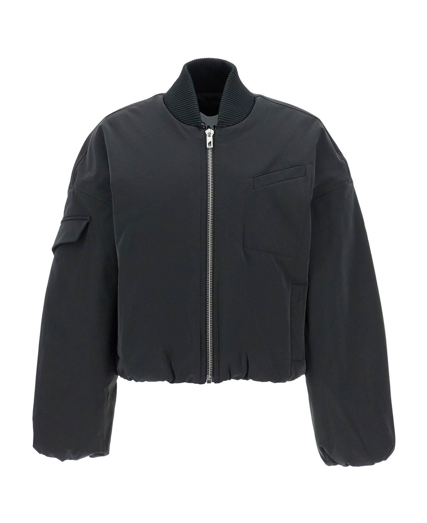 【関税＆送料込み】Ganni Nylon Short Bomber Jacket Ganni Short Oversized Bomber Jacket | italist