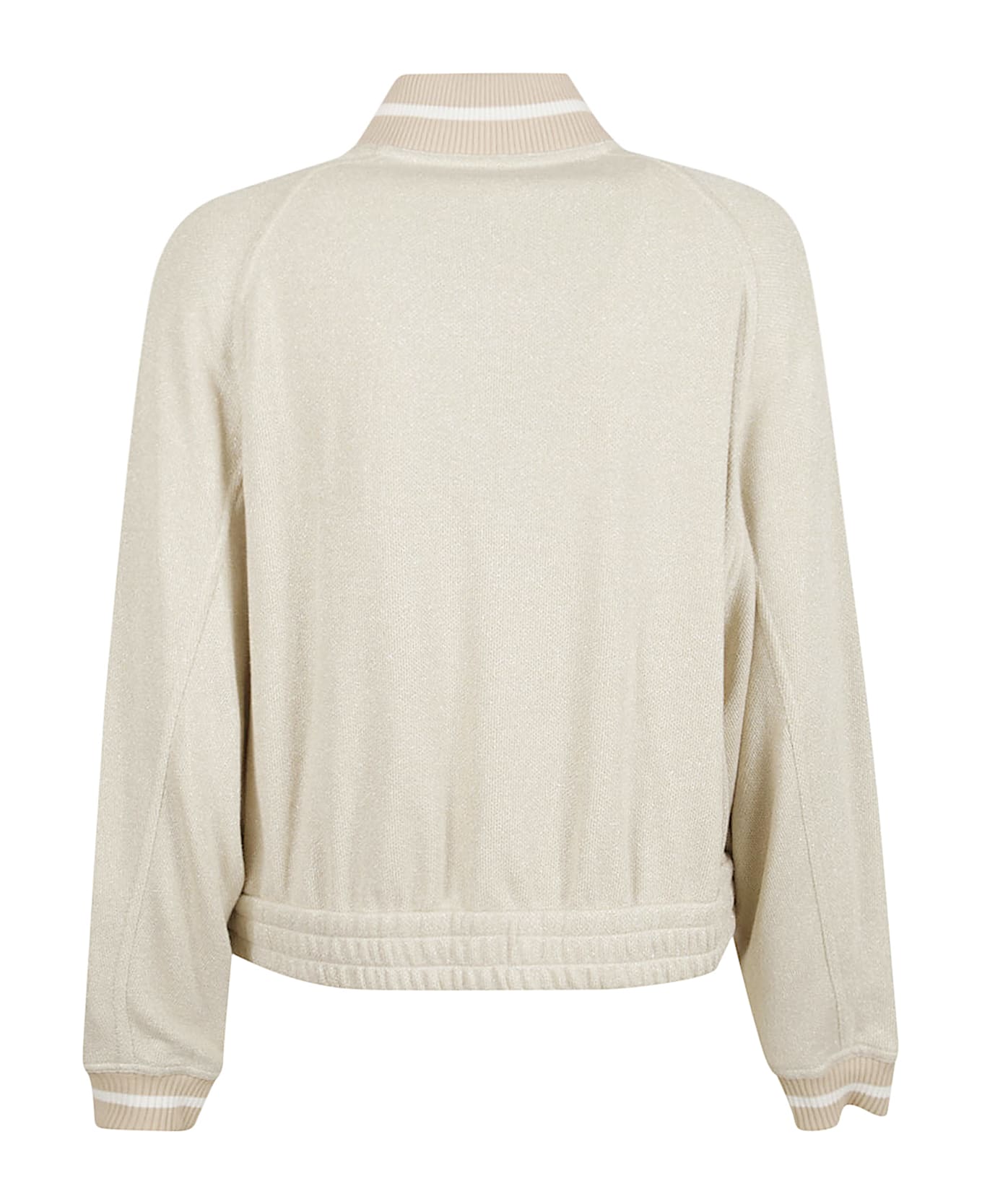 Brunello Cucinelli Ribbed-collar Zip-up Cardigan - Golden