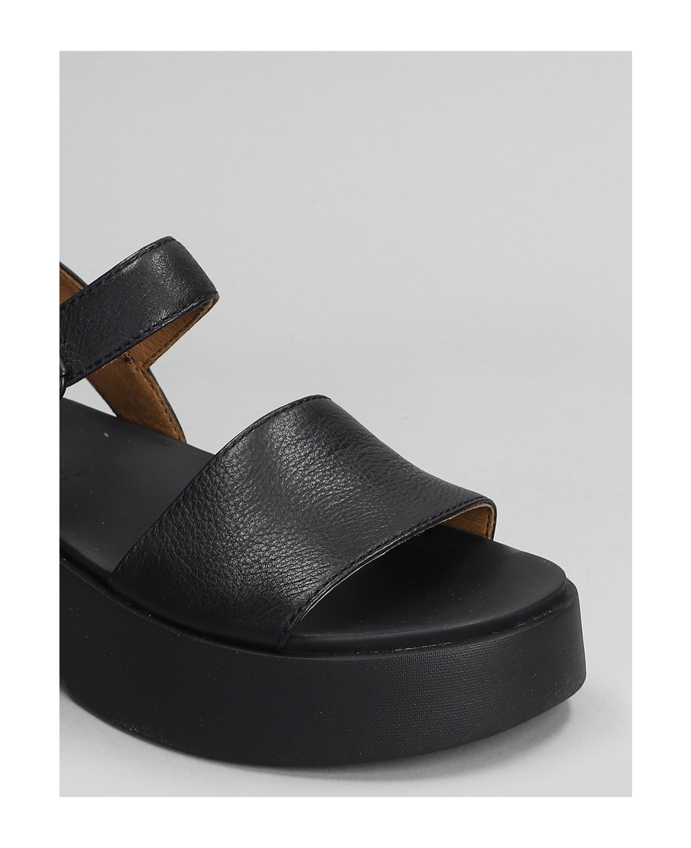 Camper Tasha Sandals In Black Leather - black サンダル