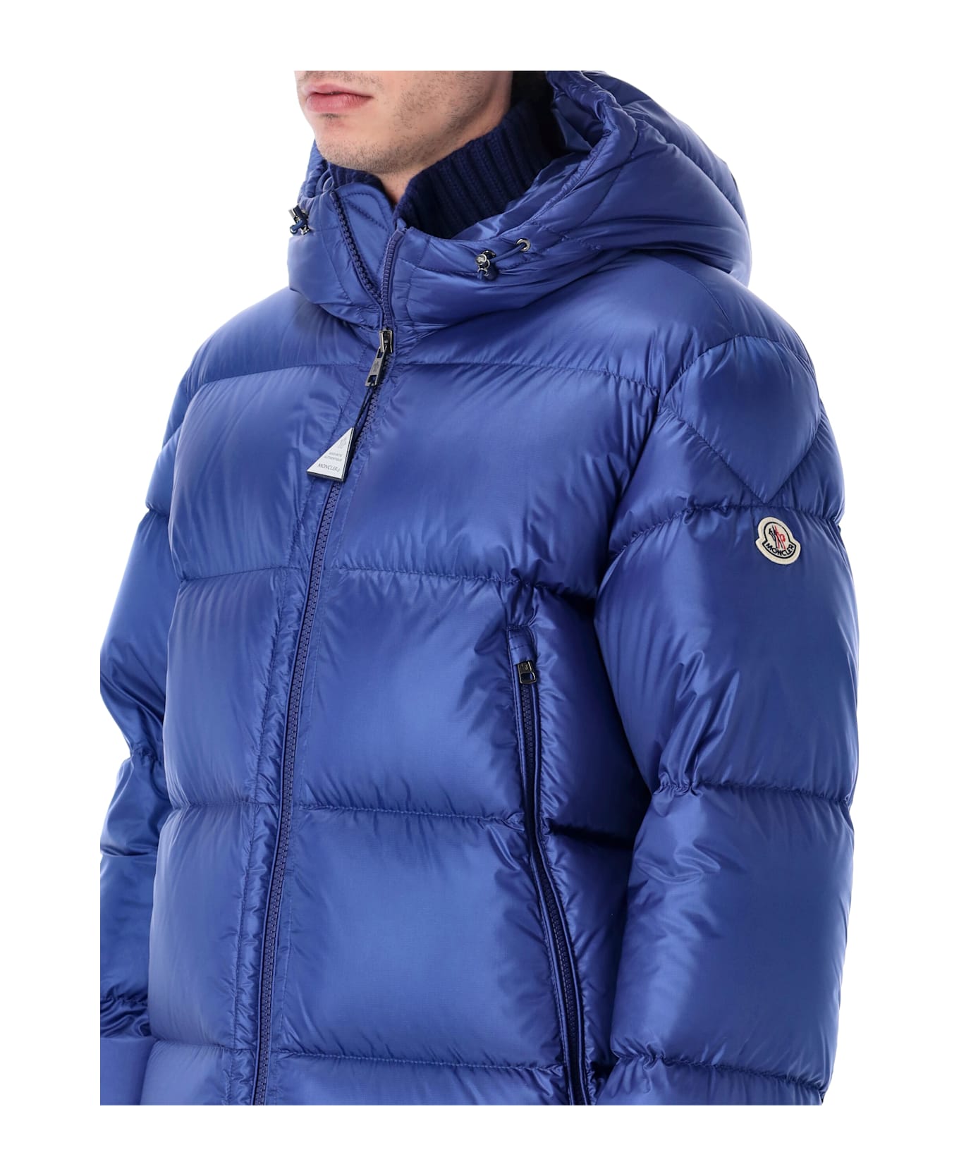 Moncler Rivau Shiny Nylon Down Jacket - BLUE