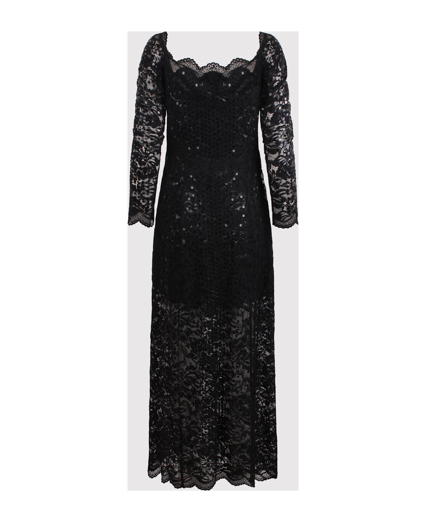 Paco Rabanne Rabanne Long Dress With Lace And Sequins