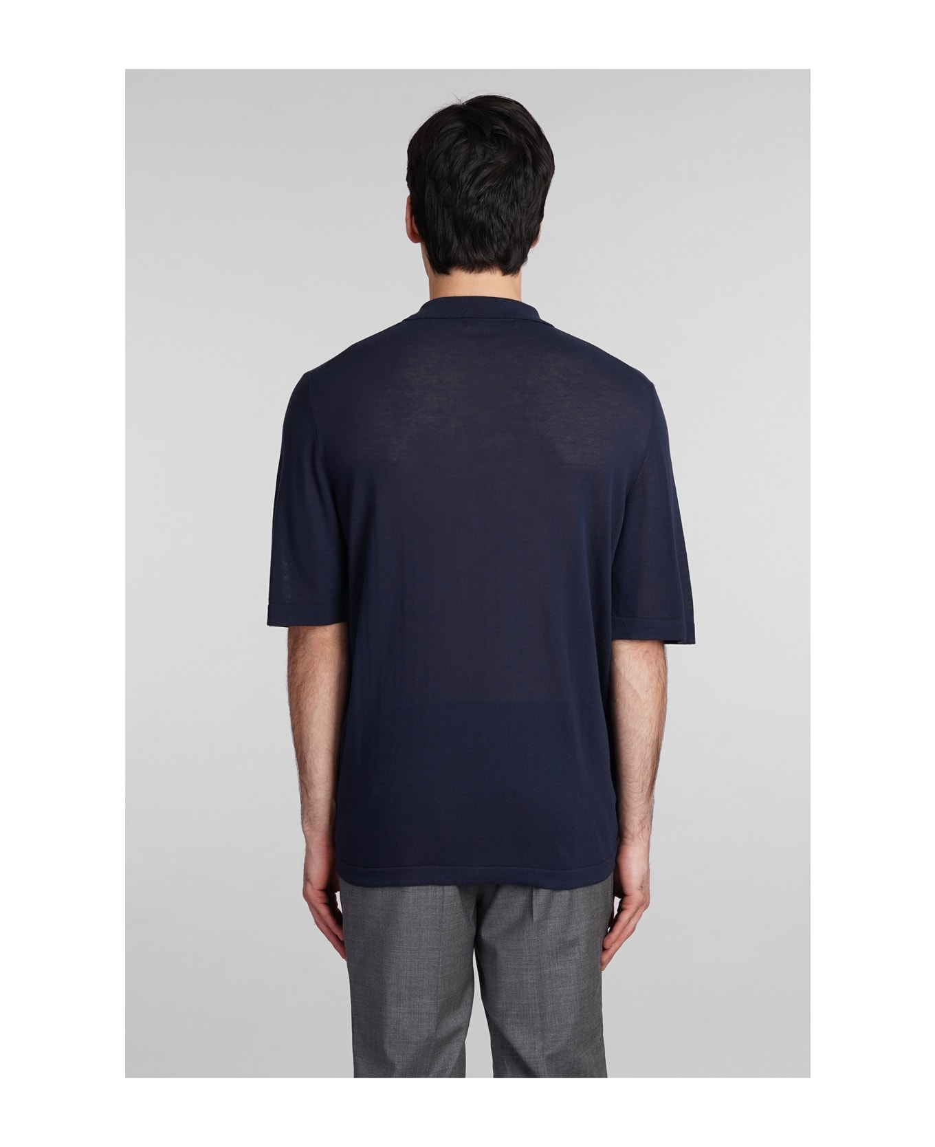 Mauro Grifoni Polo In Blue Cotton - blue ポロシャツ
