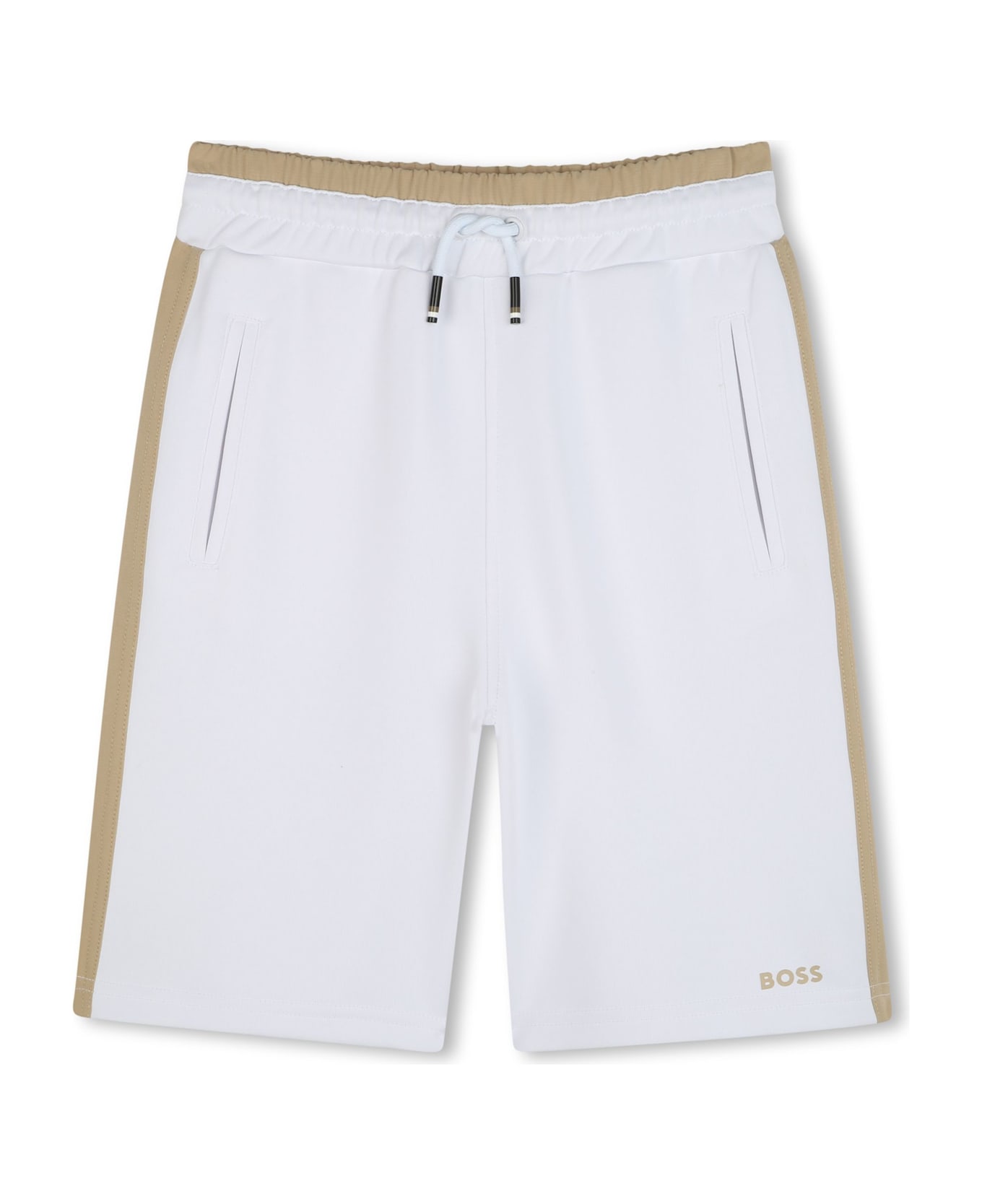 Hugo Boss Bermuda Sportivo Con Logo - White