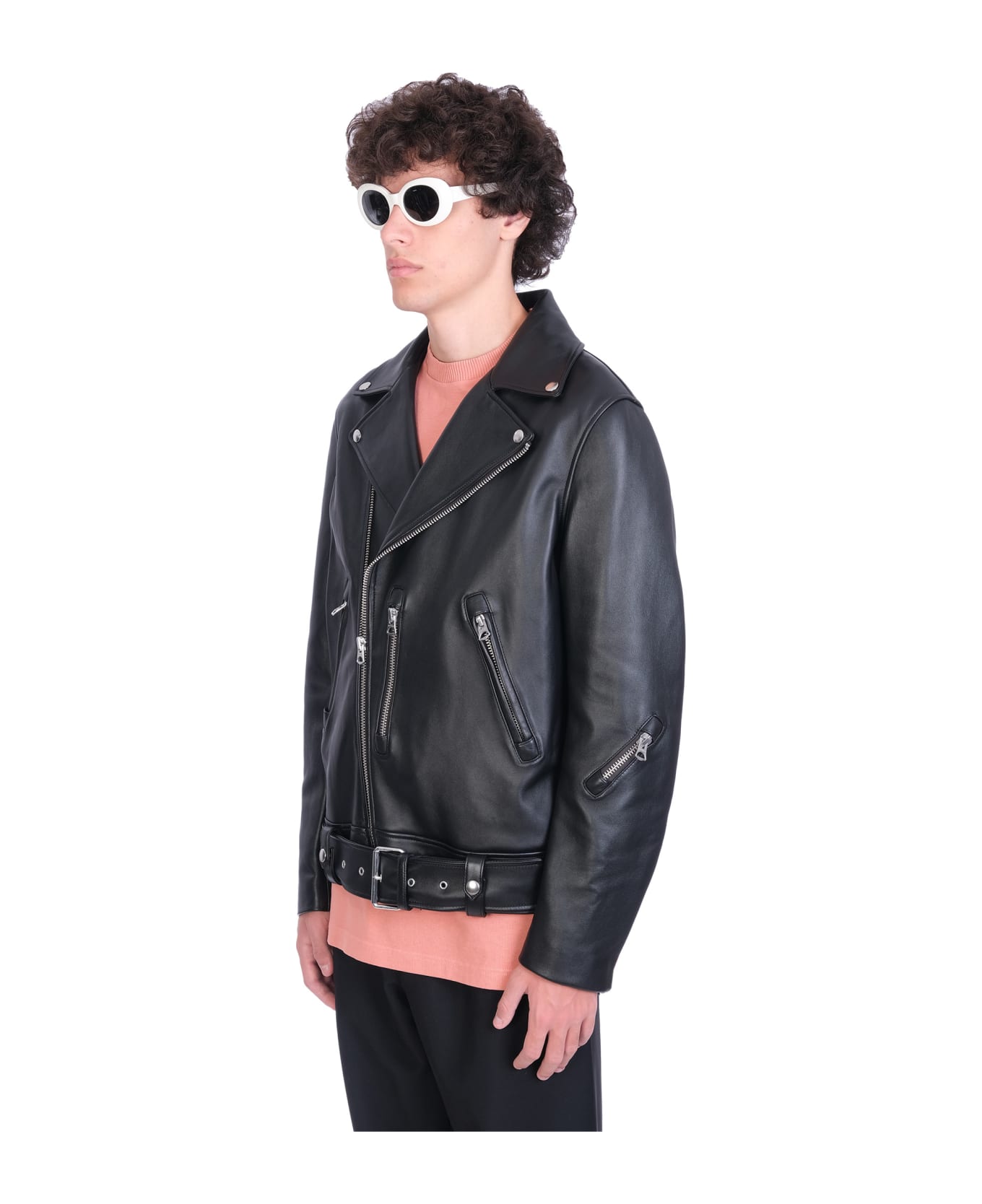 Acne Studios Leather Jacket In Black Leather - black